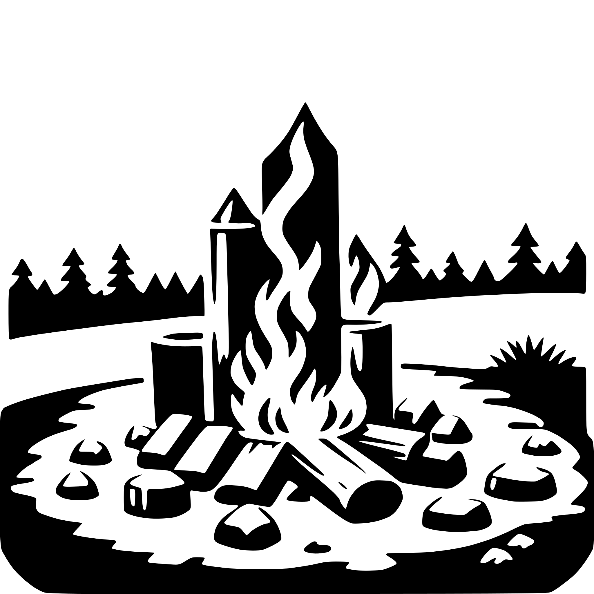 AI-generated SVG of a campfire under stars