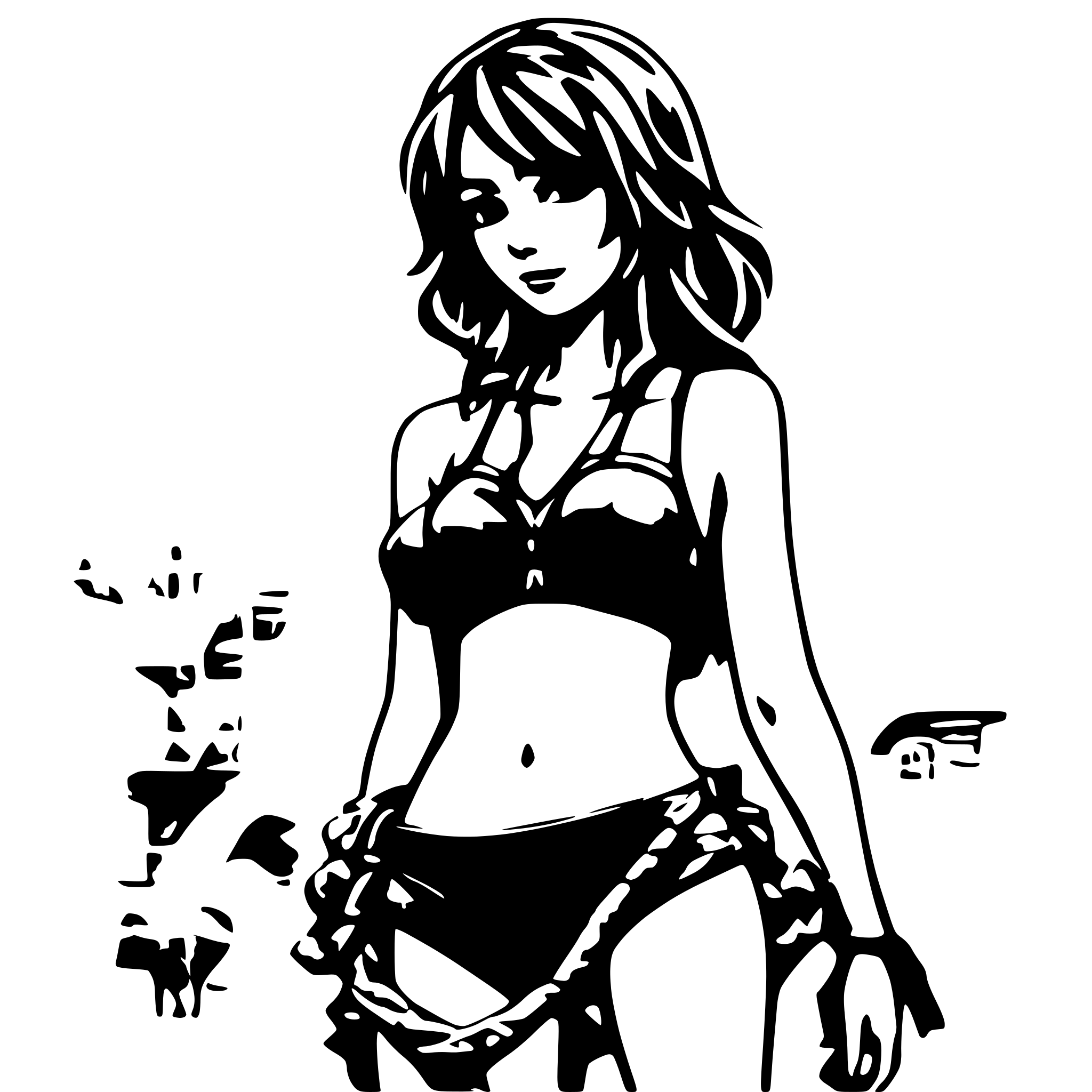 AI-generated SVG of a anime bikini