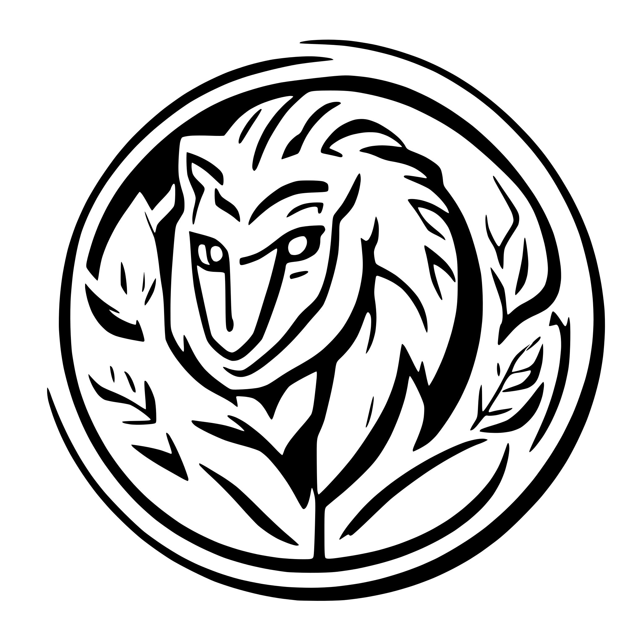 AI-generated SVG of a A owl, swan and lion
