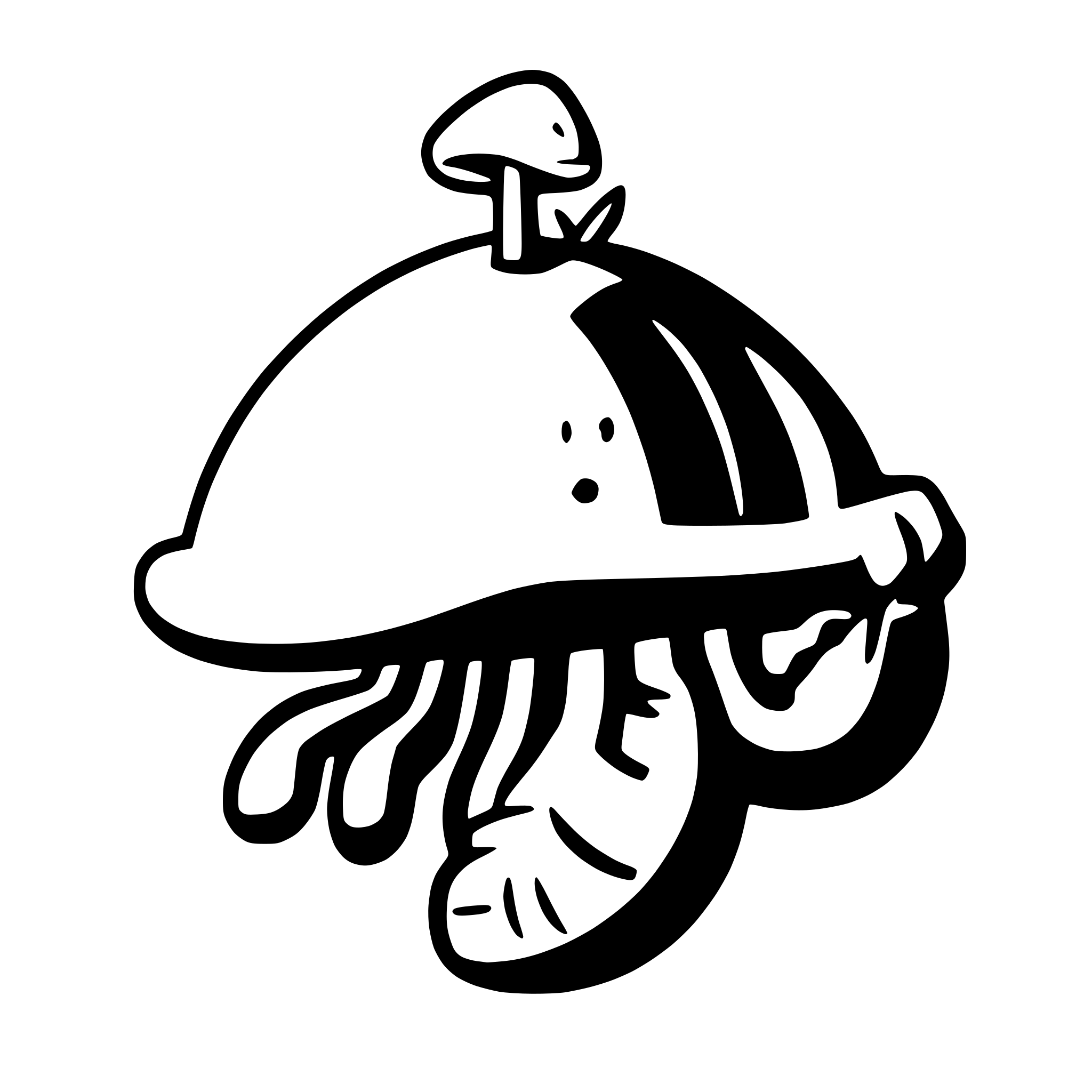 AI-generated SVG of 'lobster with a mushroom hat'