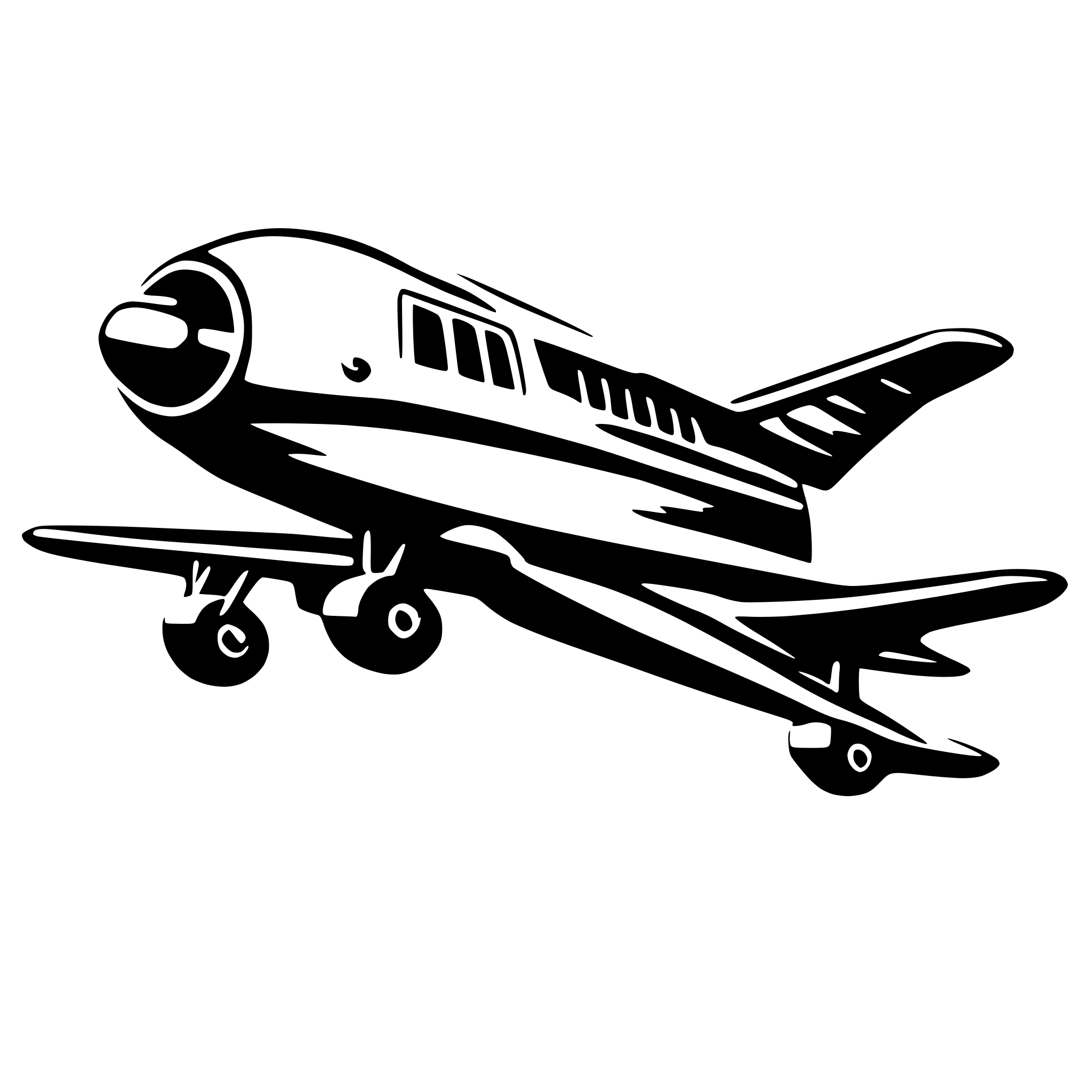 AI-generated SVG of a Profile of an airplane stylized