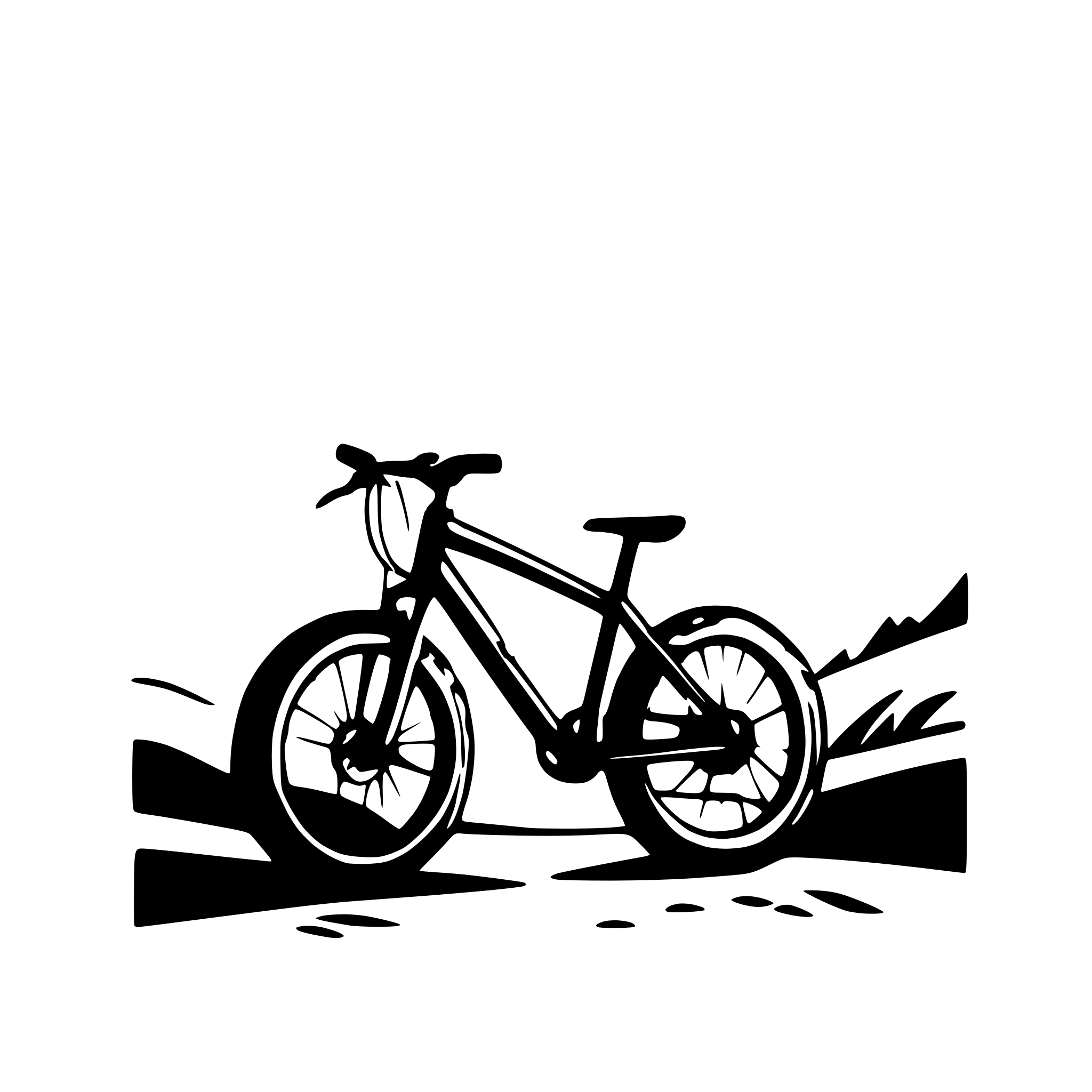 AI-generated SVG of a mountainbike breaking out of a picture frame