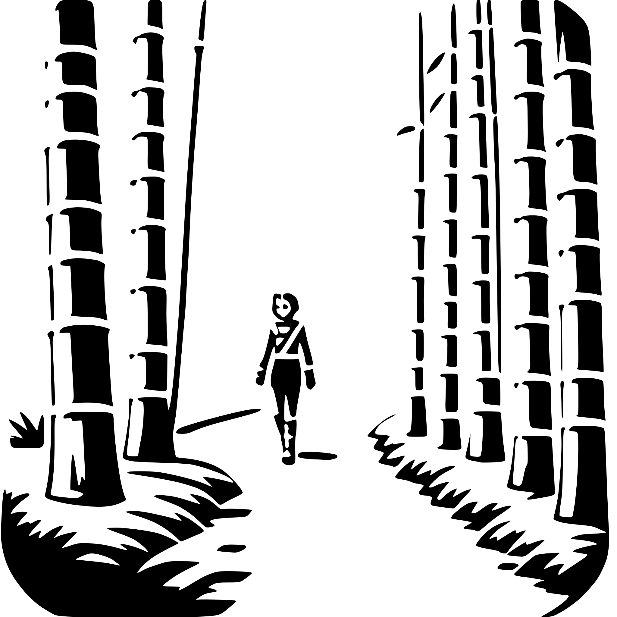 AI-generated SVG of 'exploring bamboo forest'