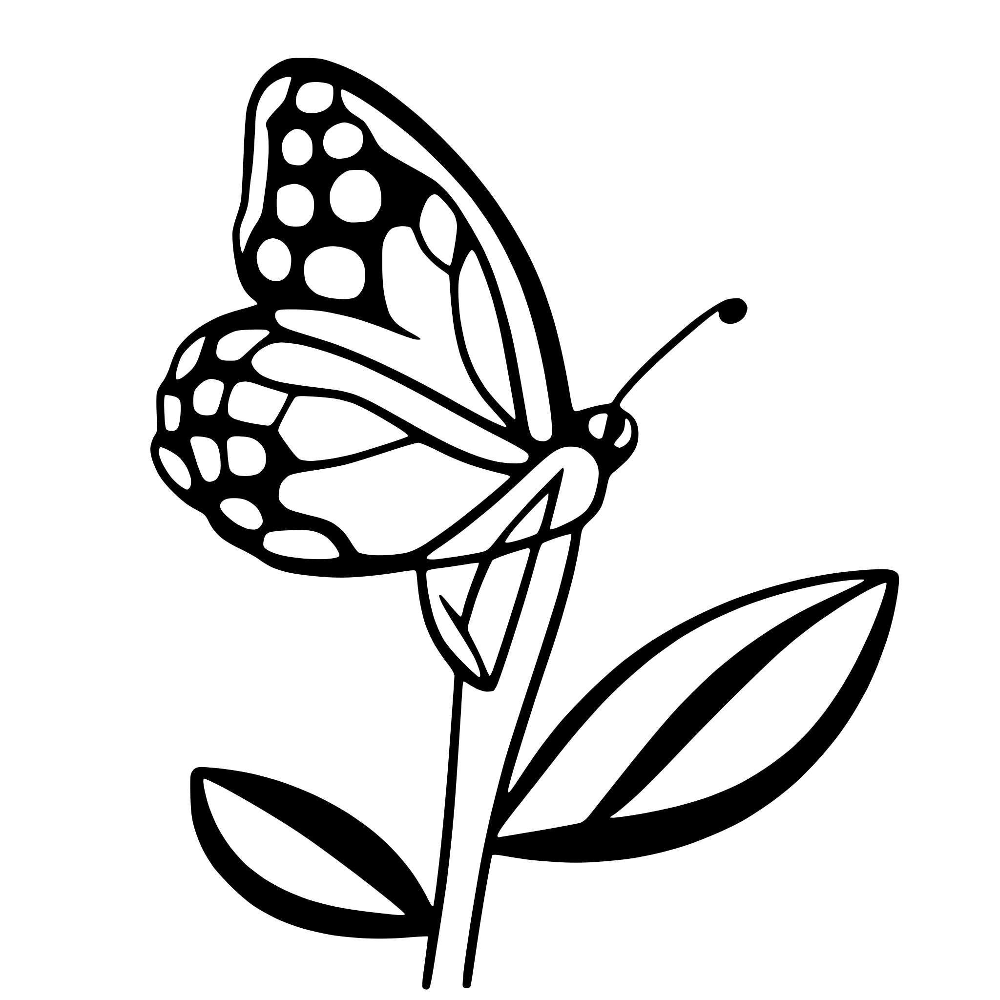 AI-generated SVG of a butterfly landing on flower