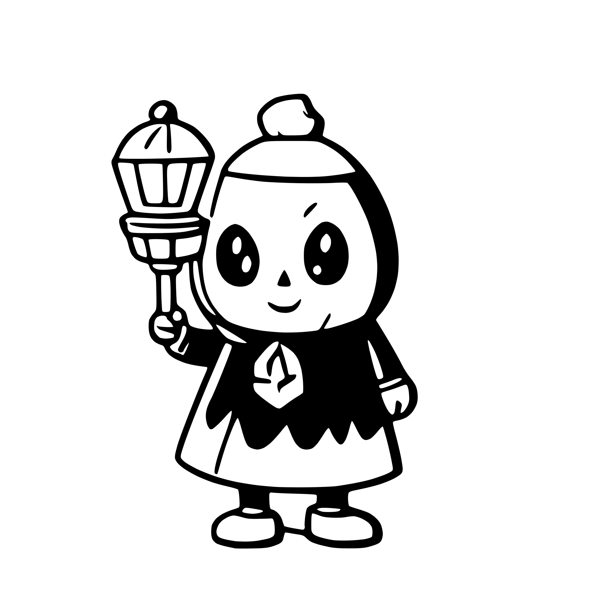 AI-generated SVG of a ghost with a latern in the hand