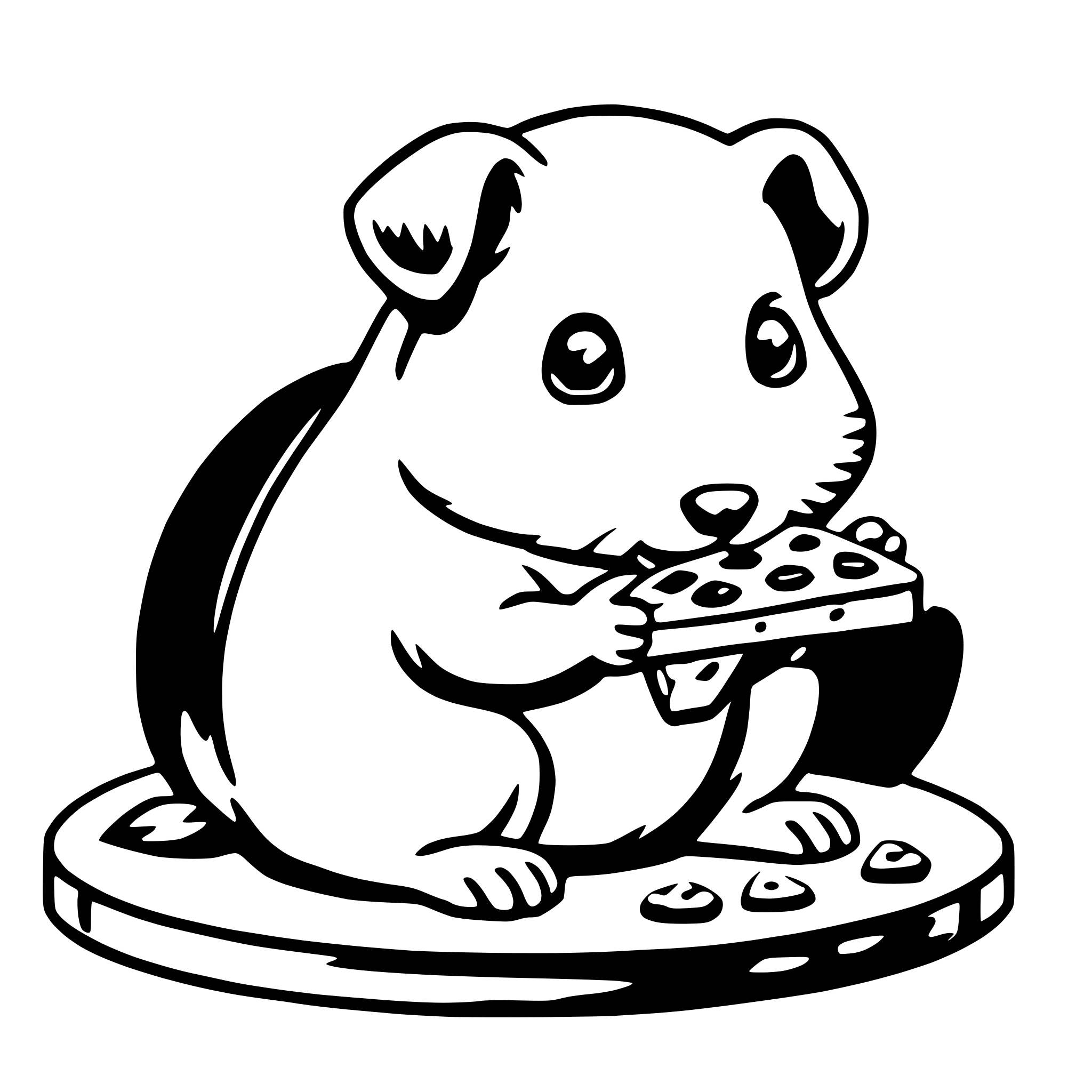 AI-generated SVG of 'hamster eating pizza'