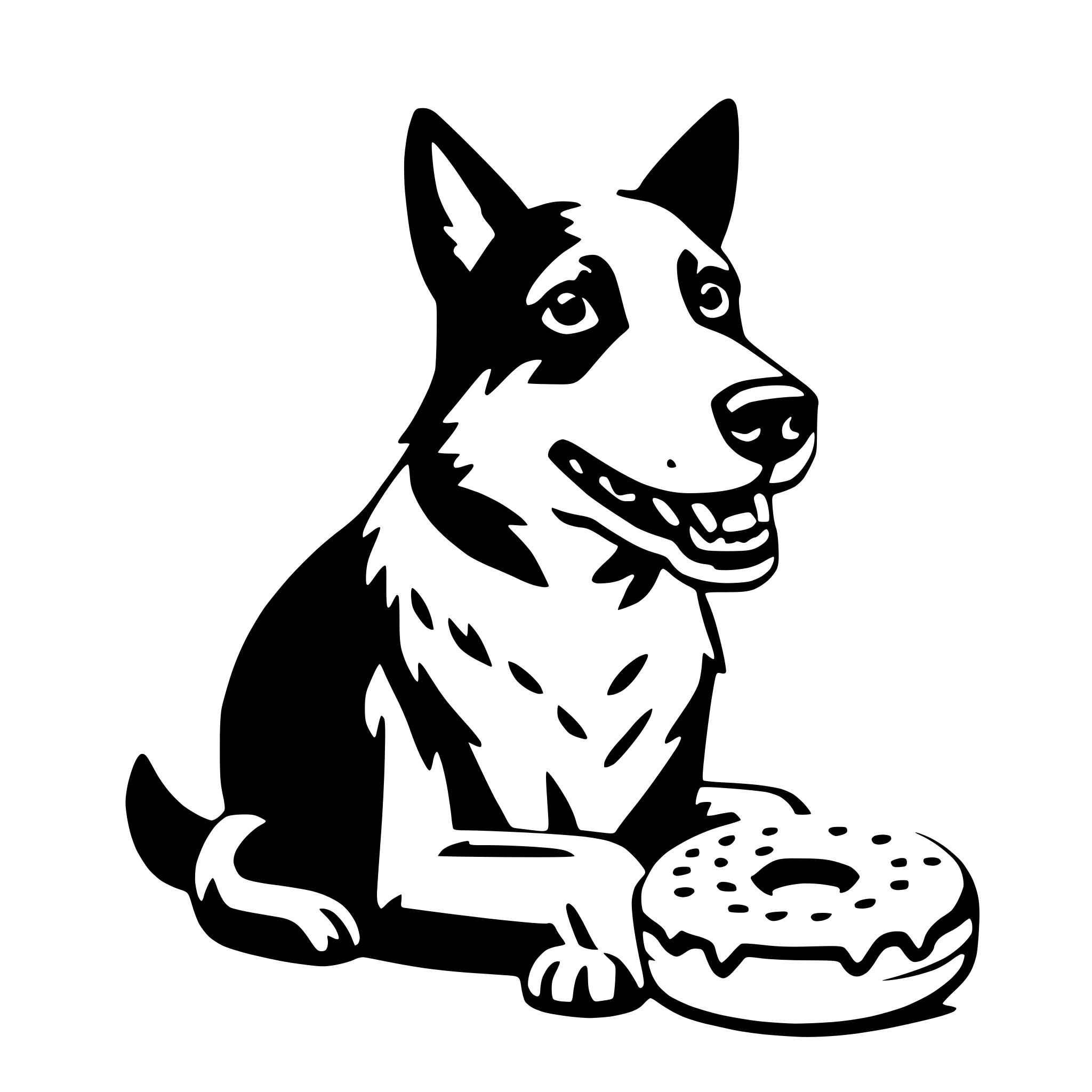 AI-generated SVG of a dingo with donut