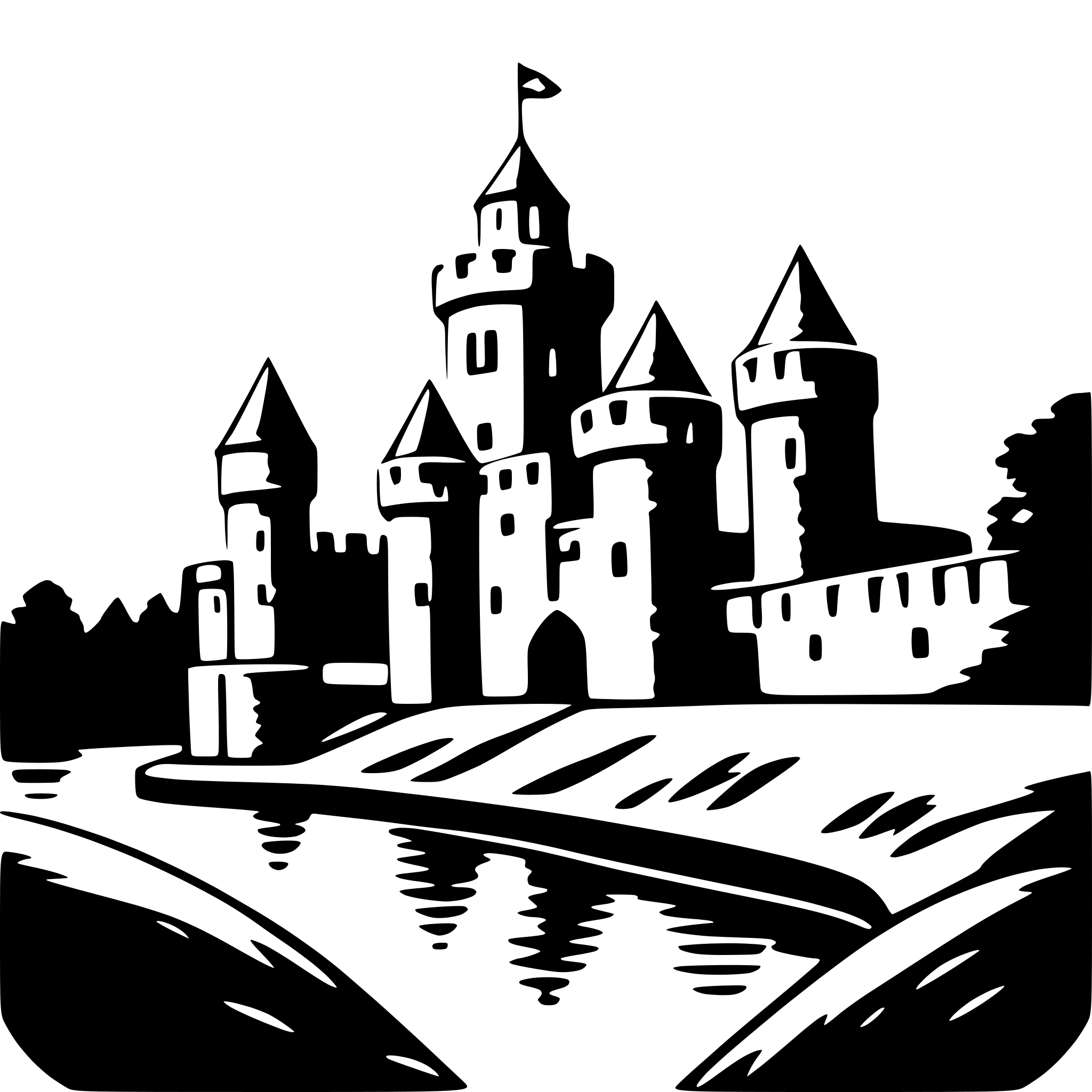 AI-generated SVG of 'castle and moat'