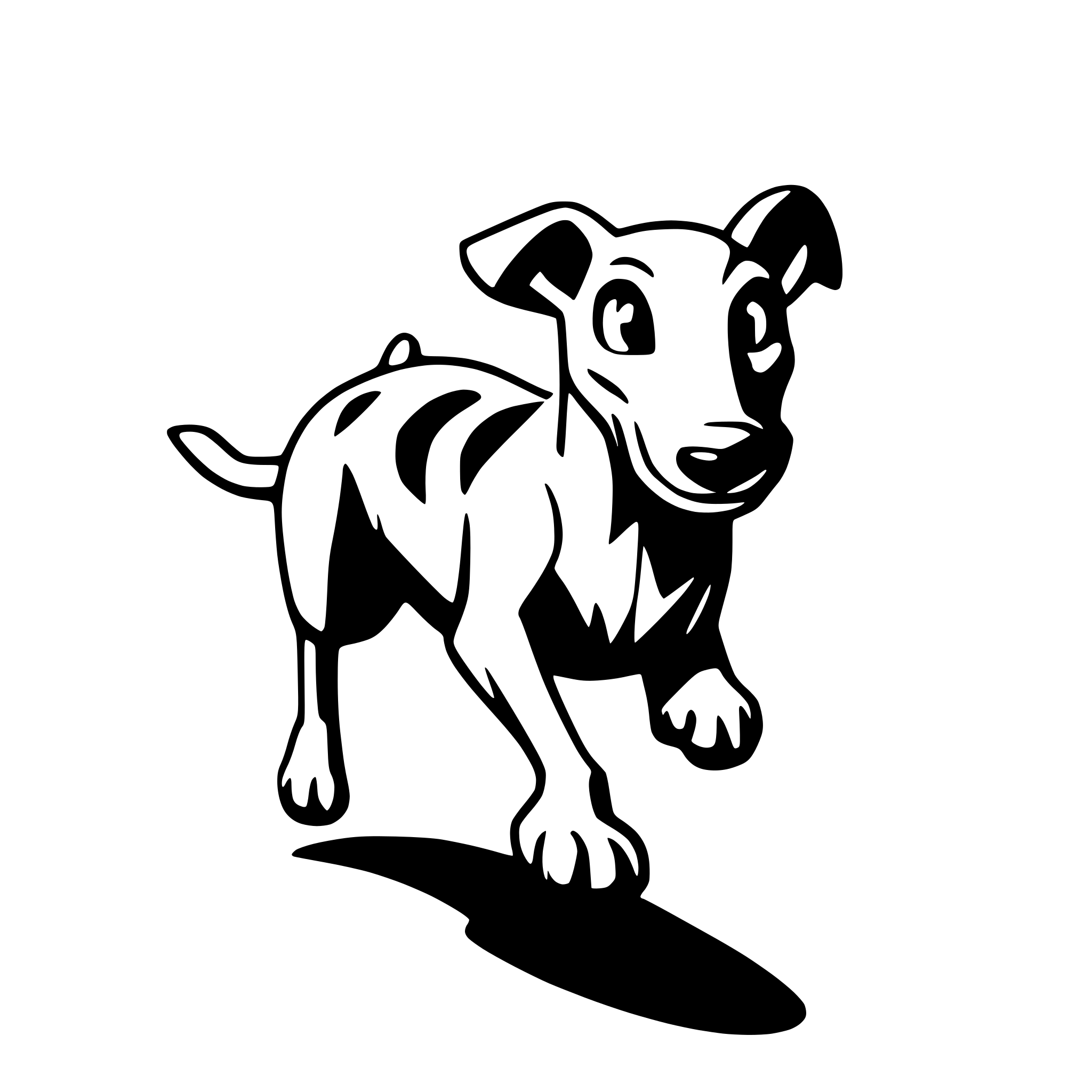 AI-generated SVG of a A greyhound that is running