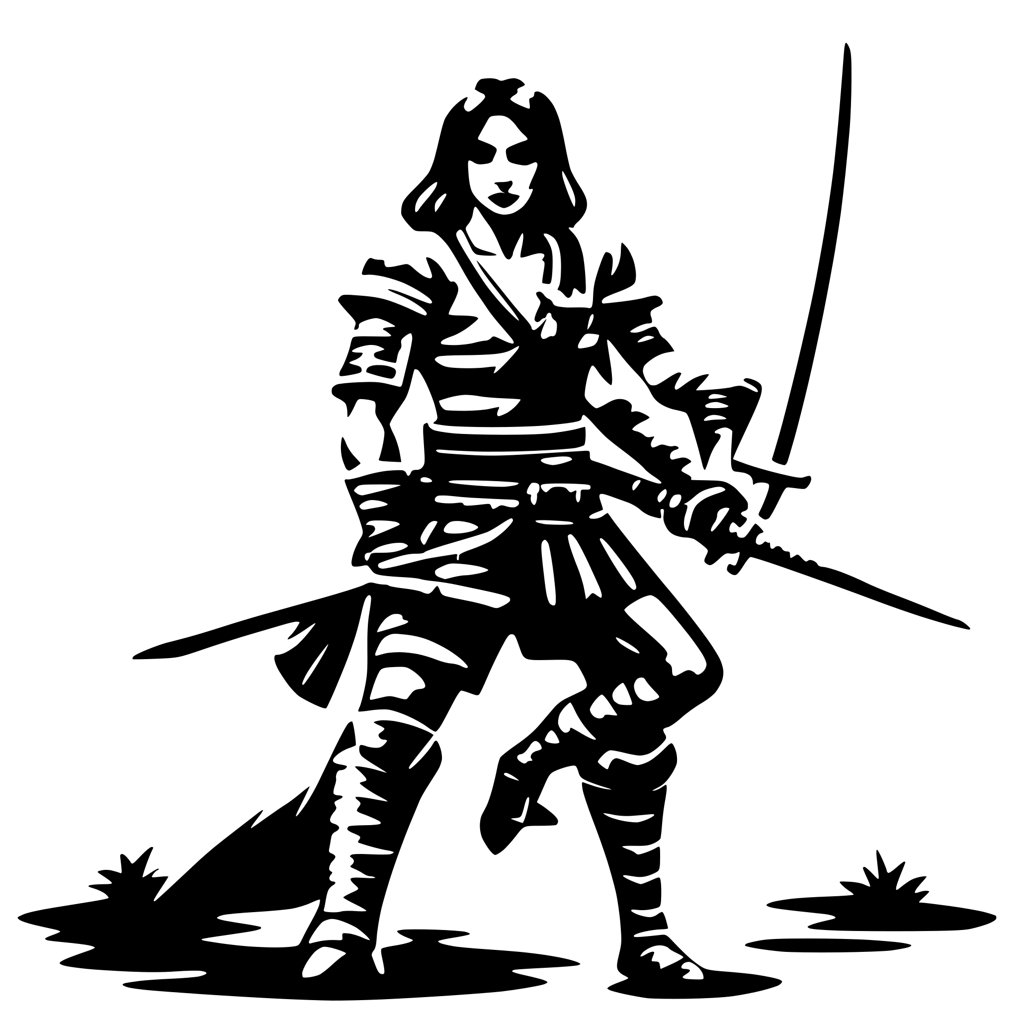 AI-generated SVG of 'A samurai with a kitana'