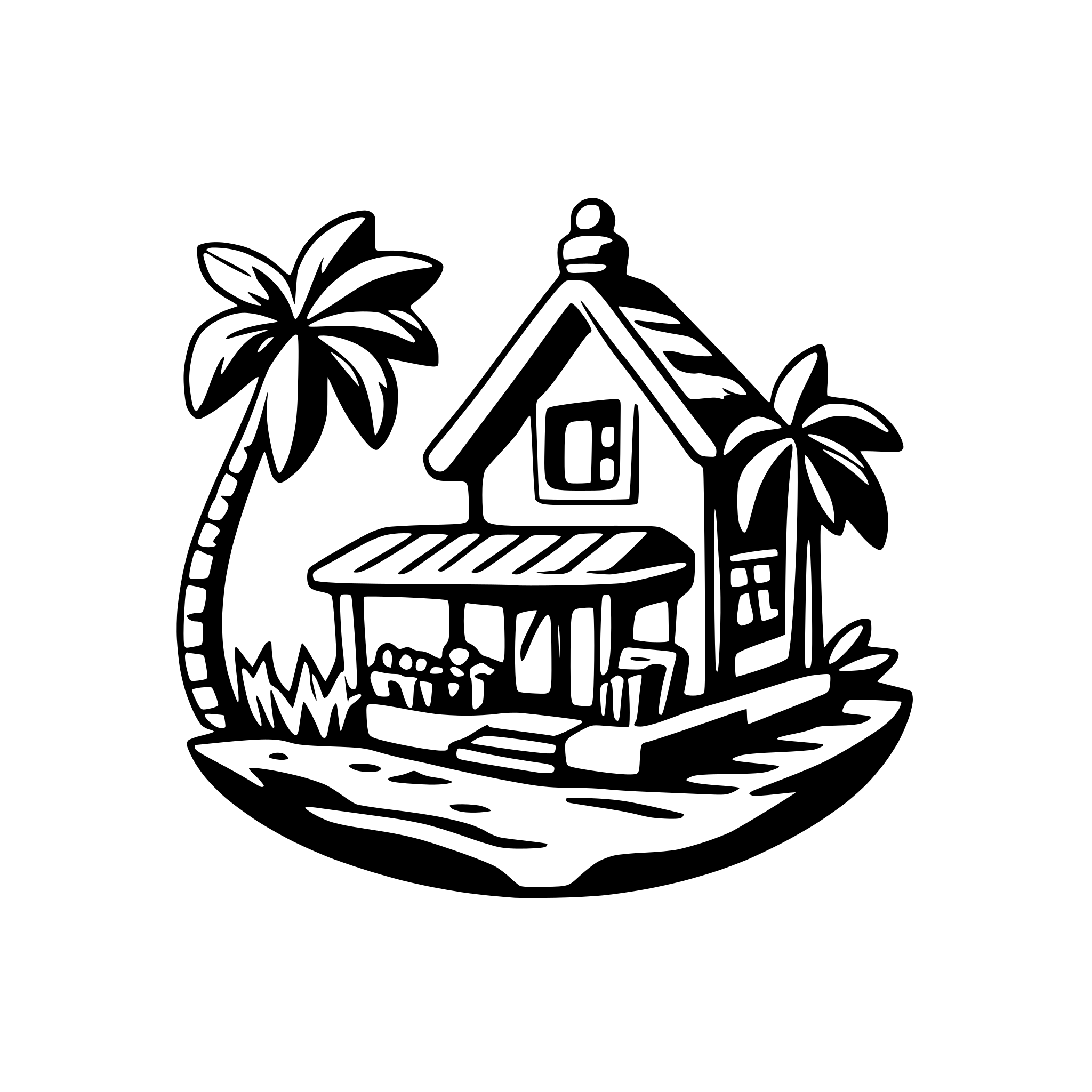 AI-generated SVG of a A logo for a bnb place by the beach.
