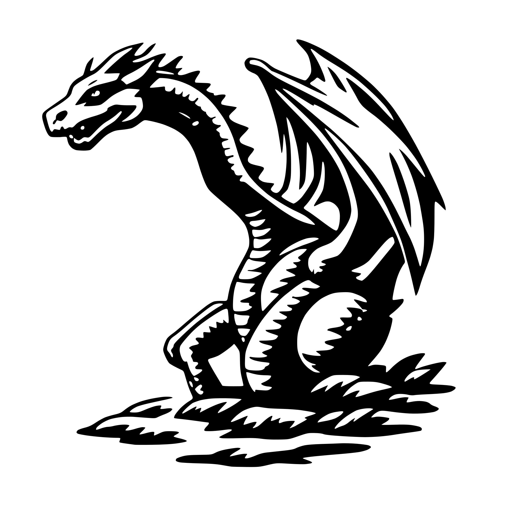 AI-generated SVG of 'dragon flight'