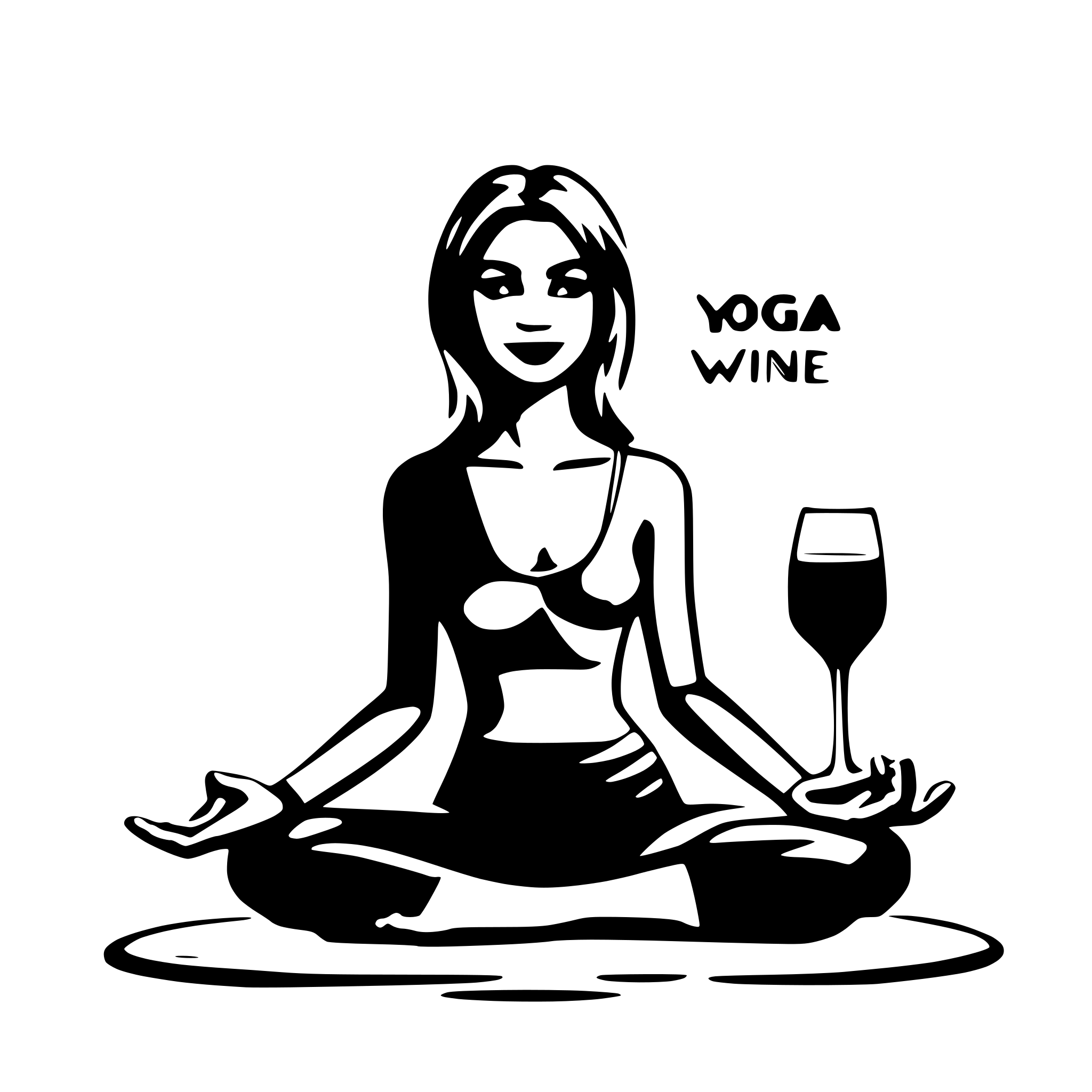 AI-generated SVG of 'Yoga and wine'