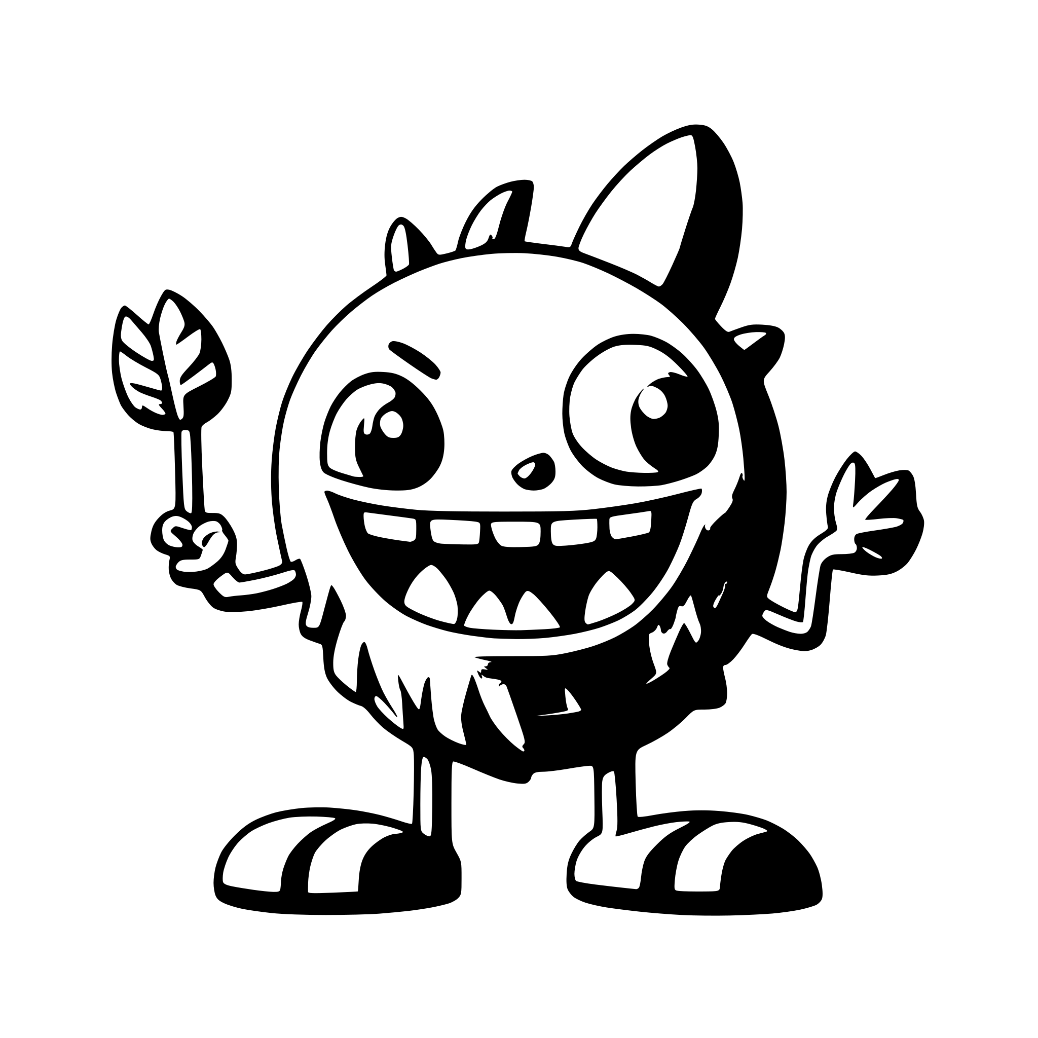 AI-generated SVG of a monster with long tongue licking its feet. its a logo for an application AI-generated SVG of a monster with long tongue licking its feet. its a logo for an application