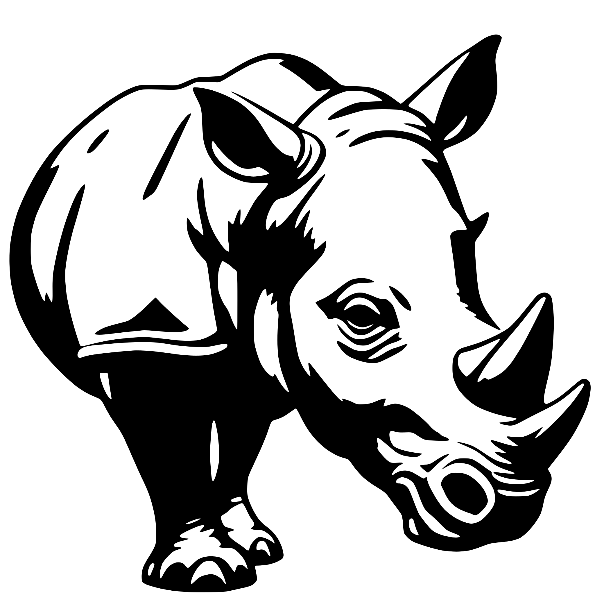 AI-generated SVG of a rhino
