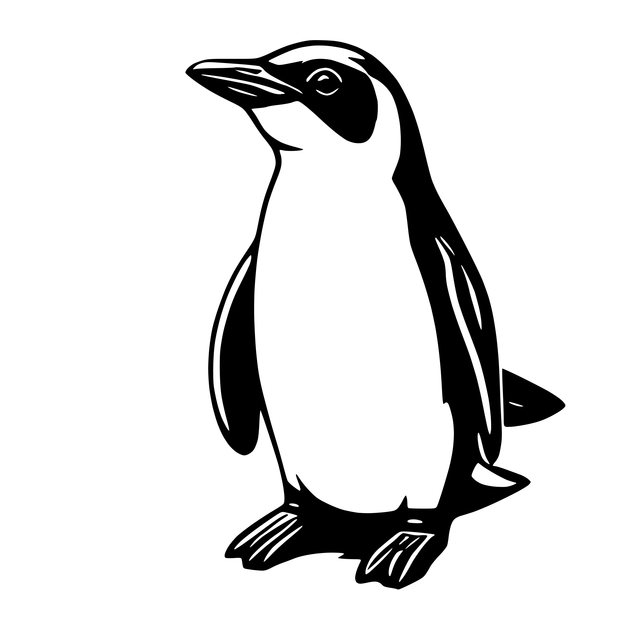 AI-generated SVG of a blue penguin