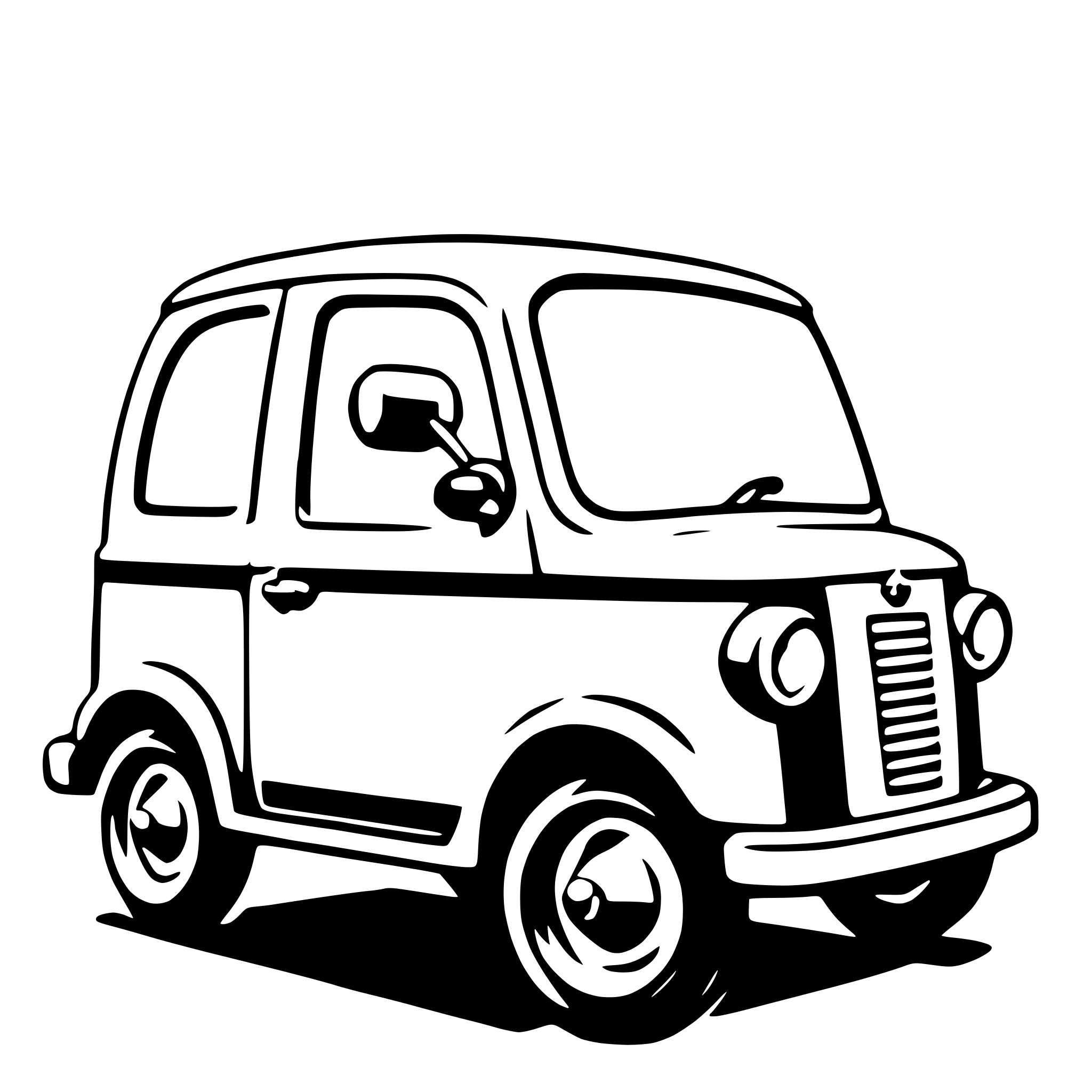AI-generated SVG of a microcar