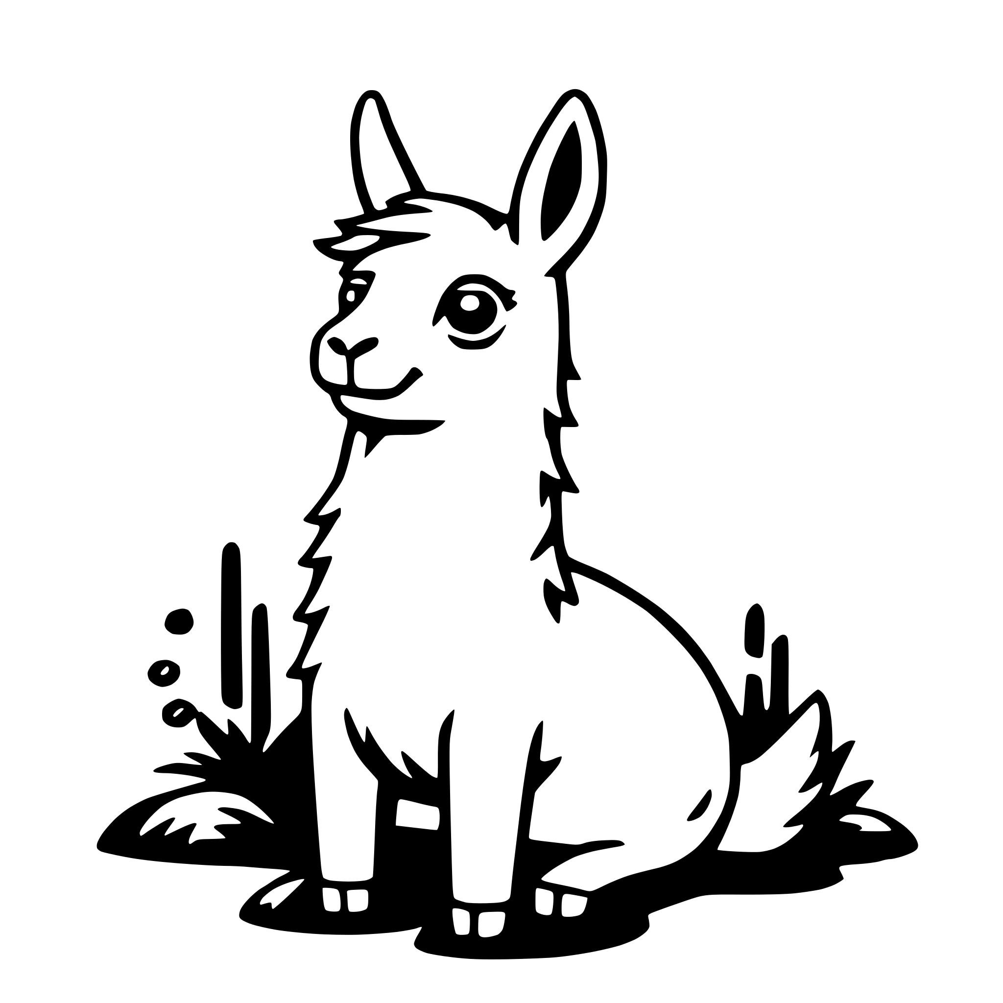 AI-generated SVG of 'llama in pajamas'