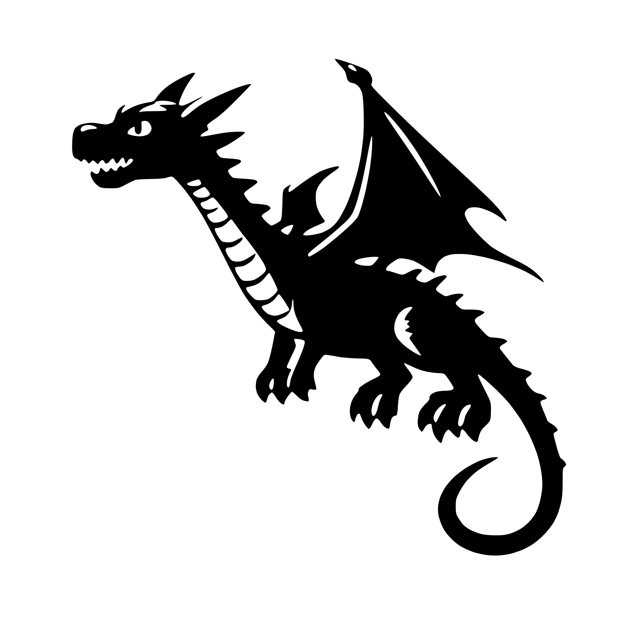 AI-generated SVG of 'simple dragon flying illustration'