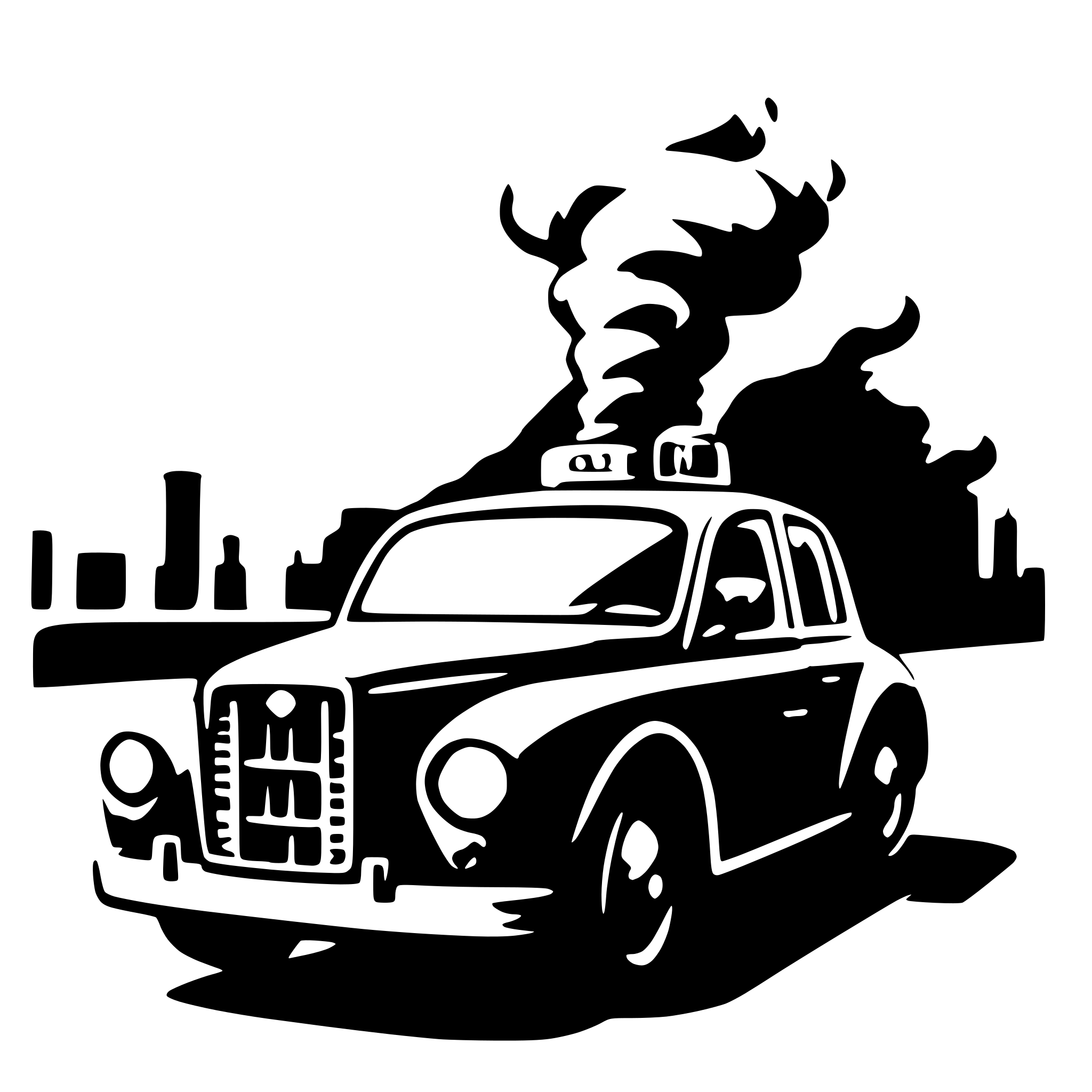AI-generated SVG of 'cab with smoke gas'