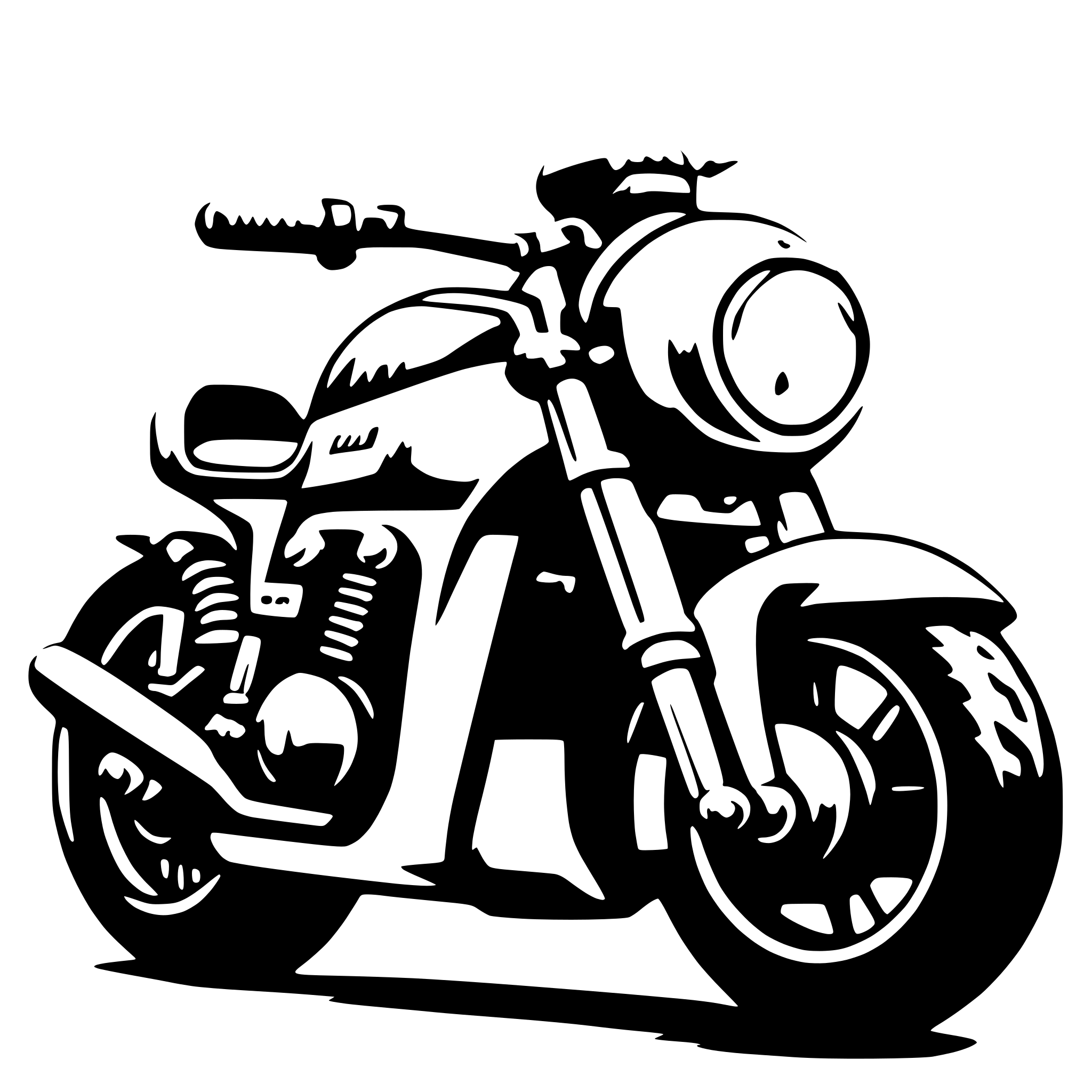 AI-generated SVG of 'A motobike, front view'