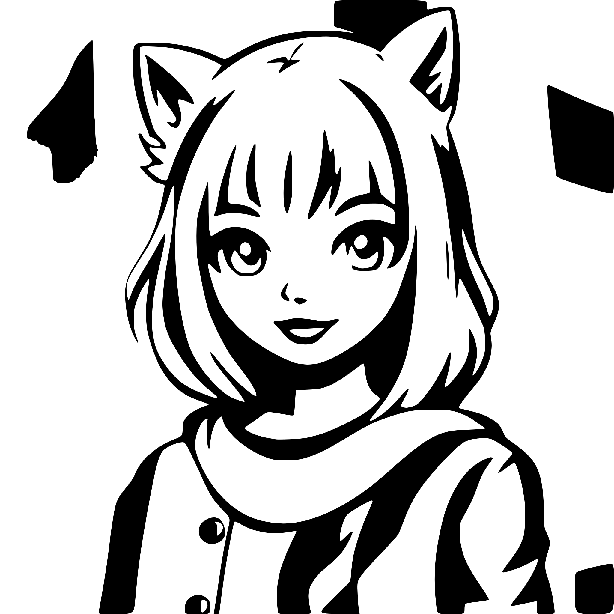 AI-generated SVG of a Manga cat girl
