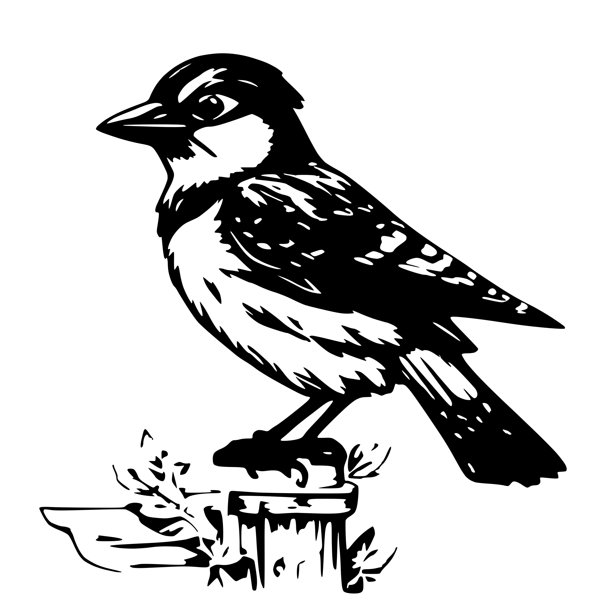AI-generated SVG of a A bluejay bird