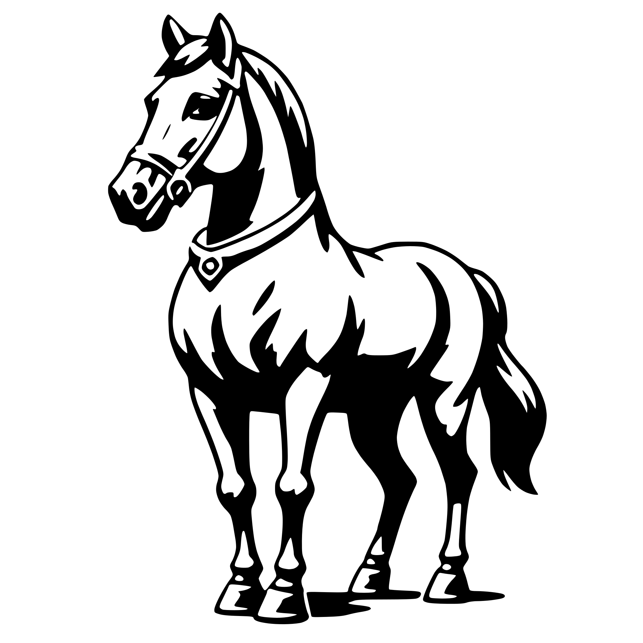 AI-generated SVG of a horse in tuxedo