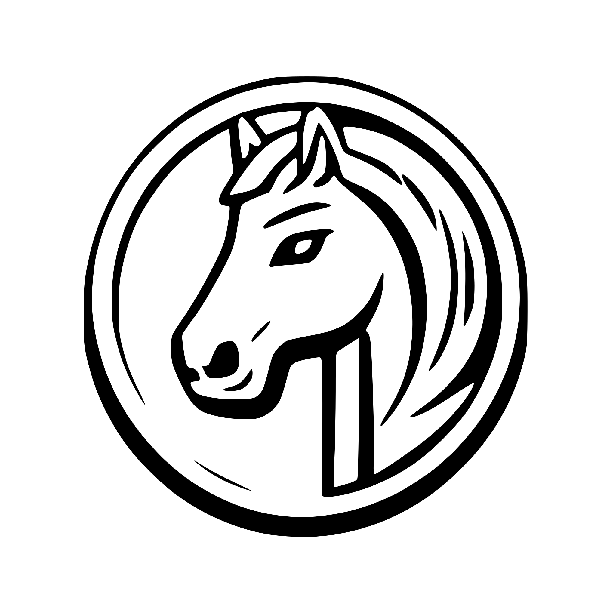 AI-generated SVG of a simple horse head in a pin