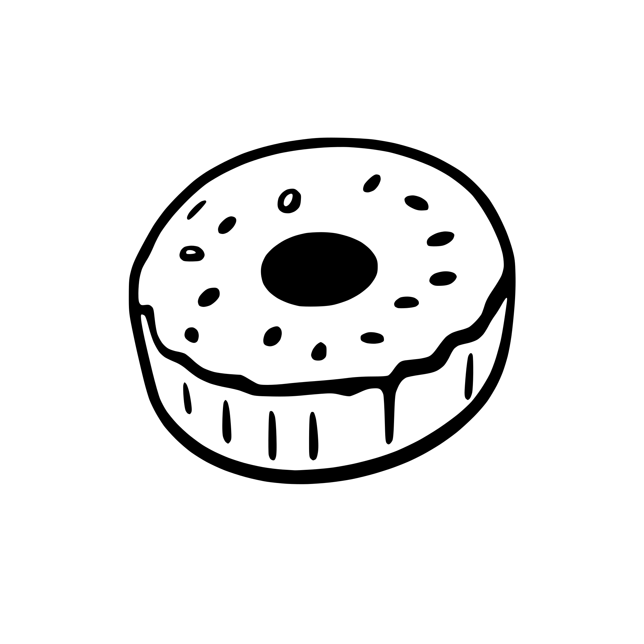 AI-generated SVG of a donut with white chocolatte and topping