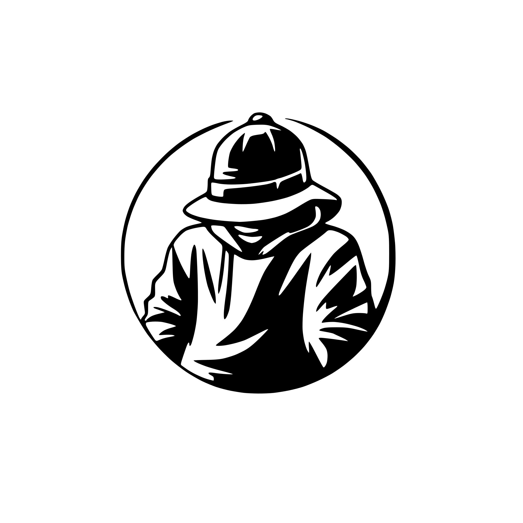 AI-generated SVG of 'hip-hop dancer hat logo black'