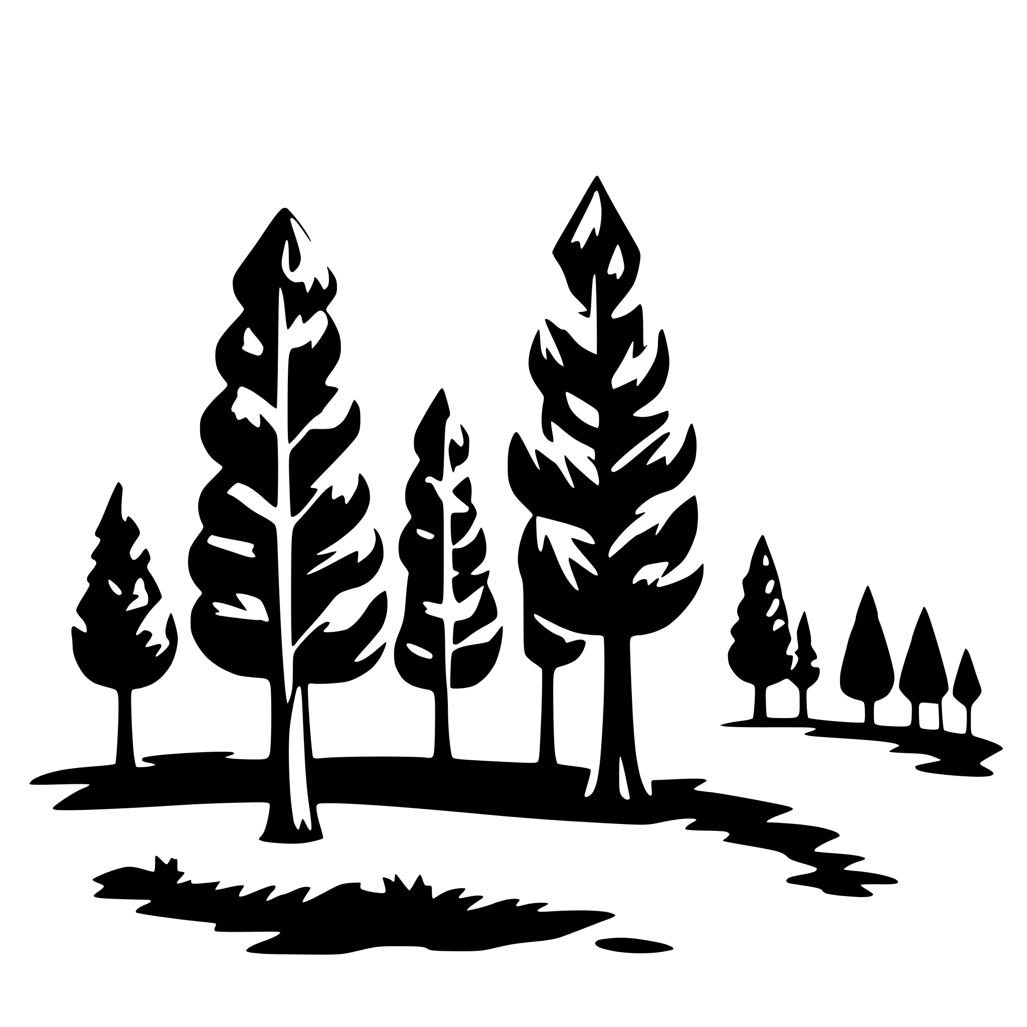 AI-generated SVG of 'a treeline'