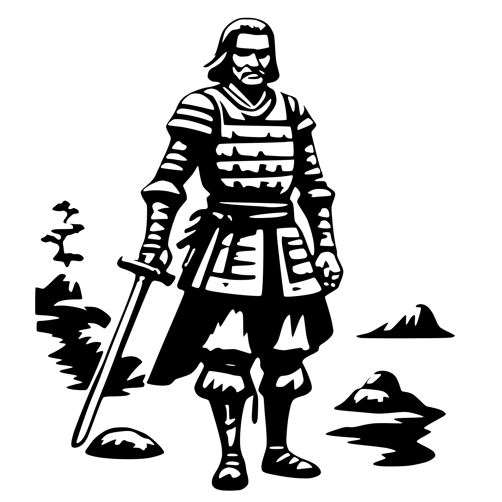 AI-generated SVG of a old samurai