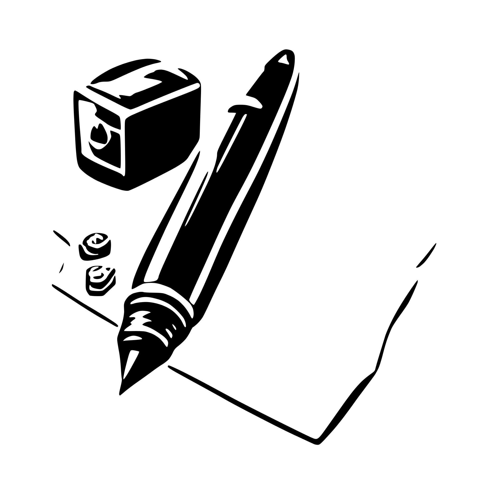 AI-generated SVG of a pen and stamp on paper