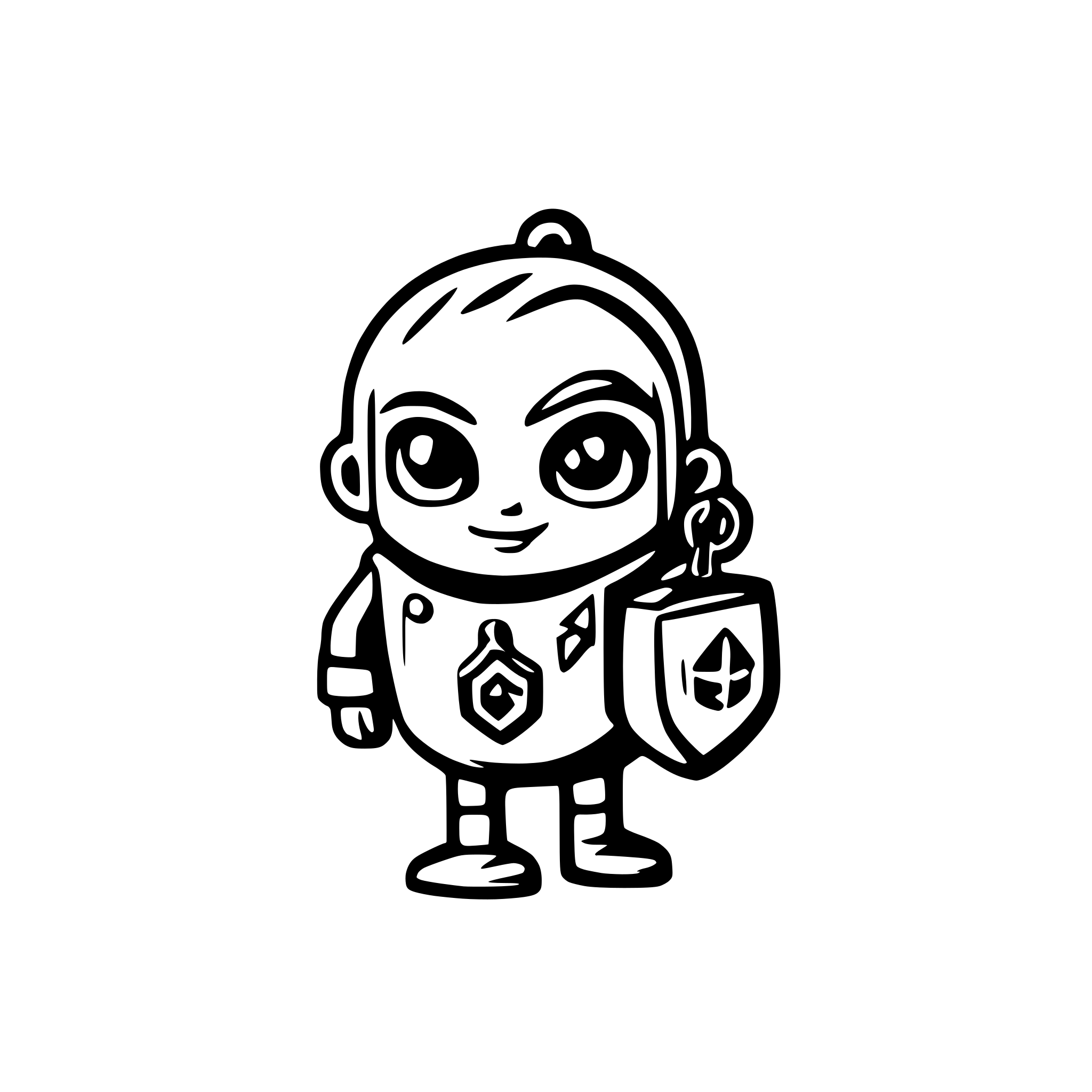 AI-generated SVG of 'Minion carrying a keychain'