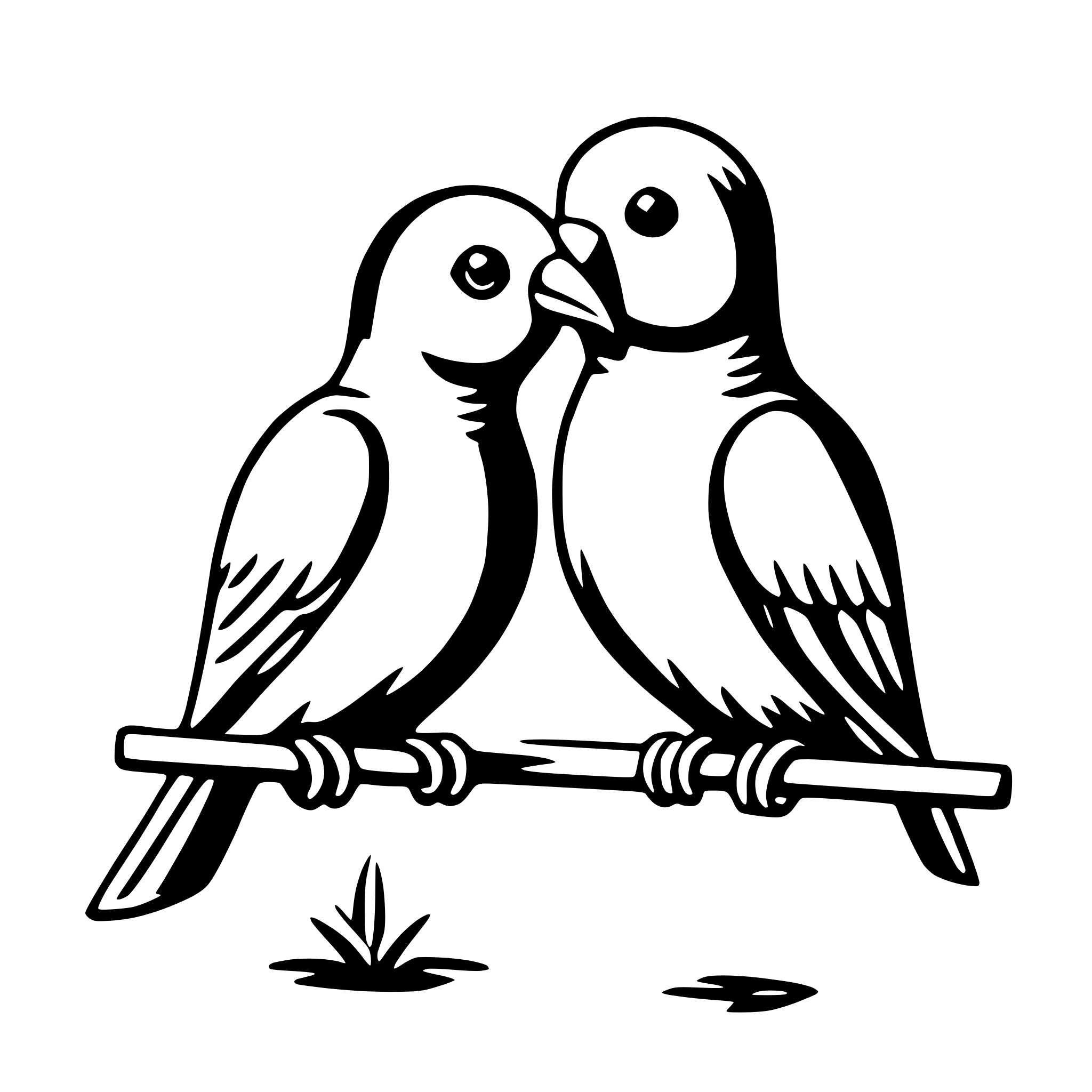 AI-generated SVG of a lovebirds