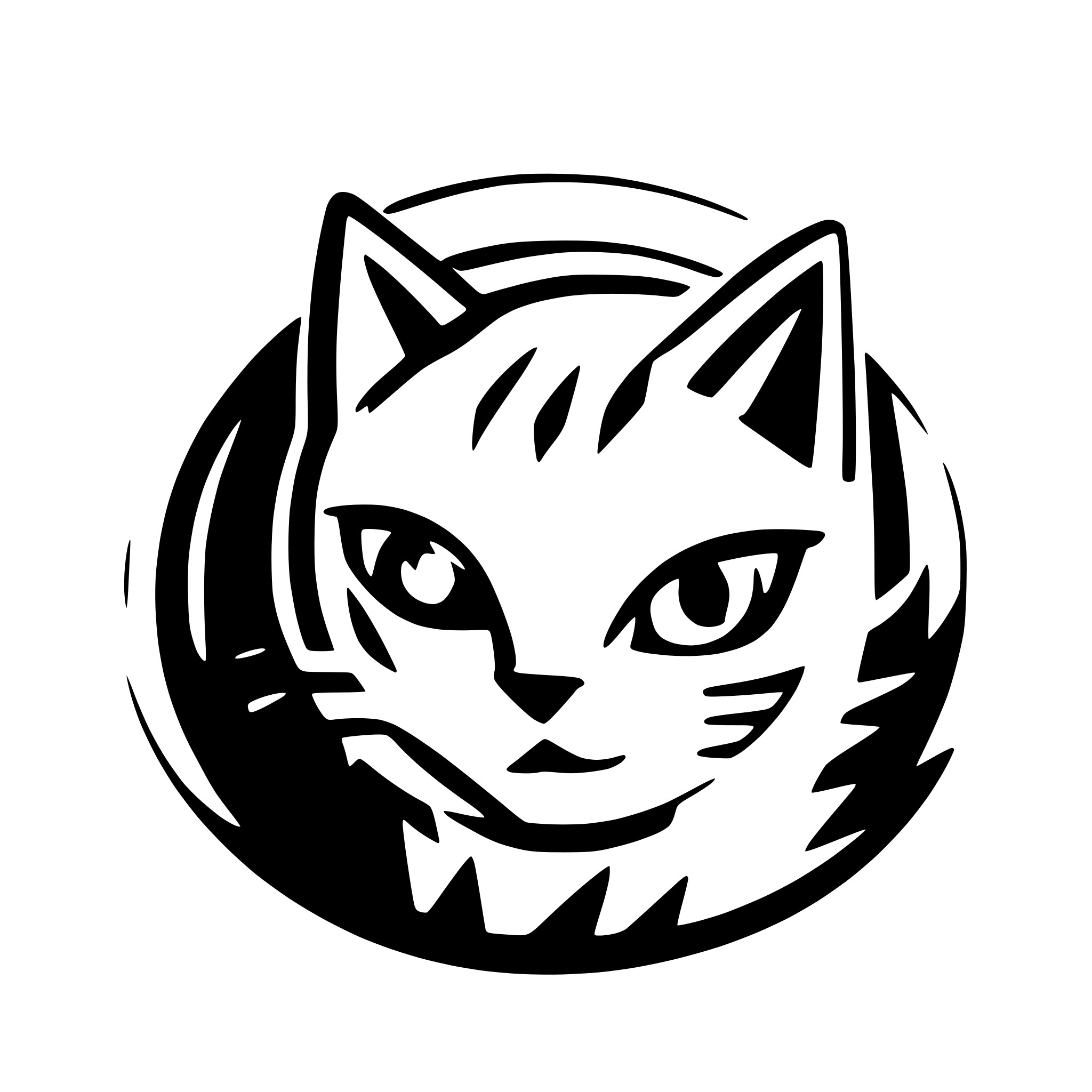 AI-generated SVG of 'feral cat head in urban street style'