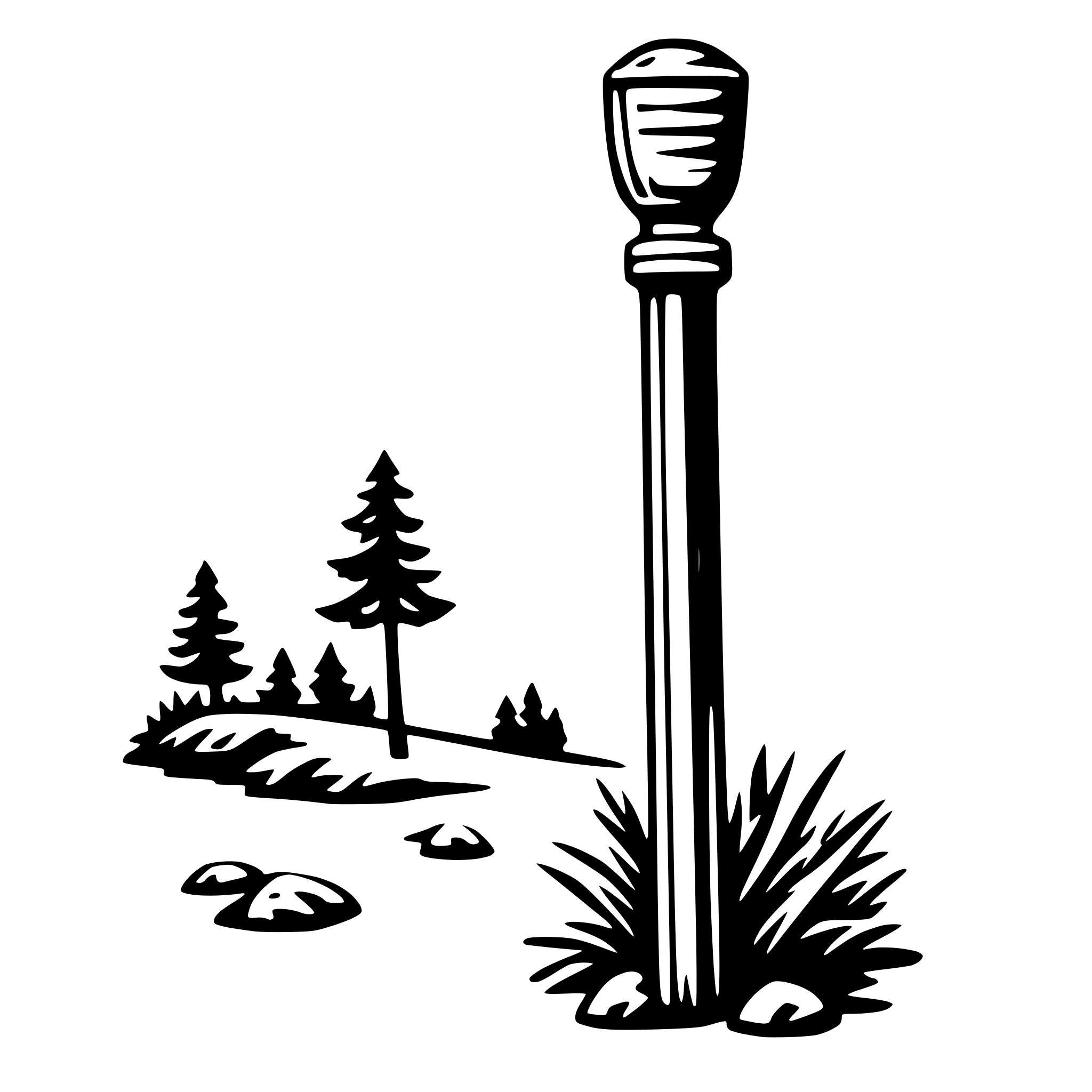 AI-generated SVG of a hiking stick