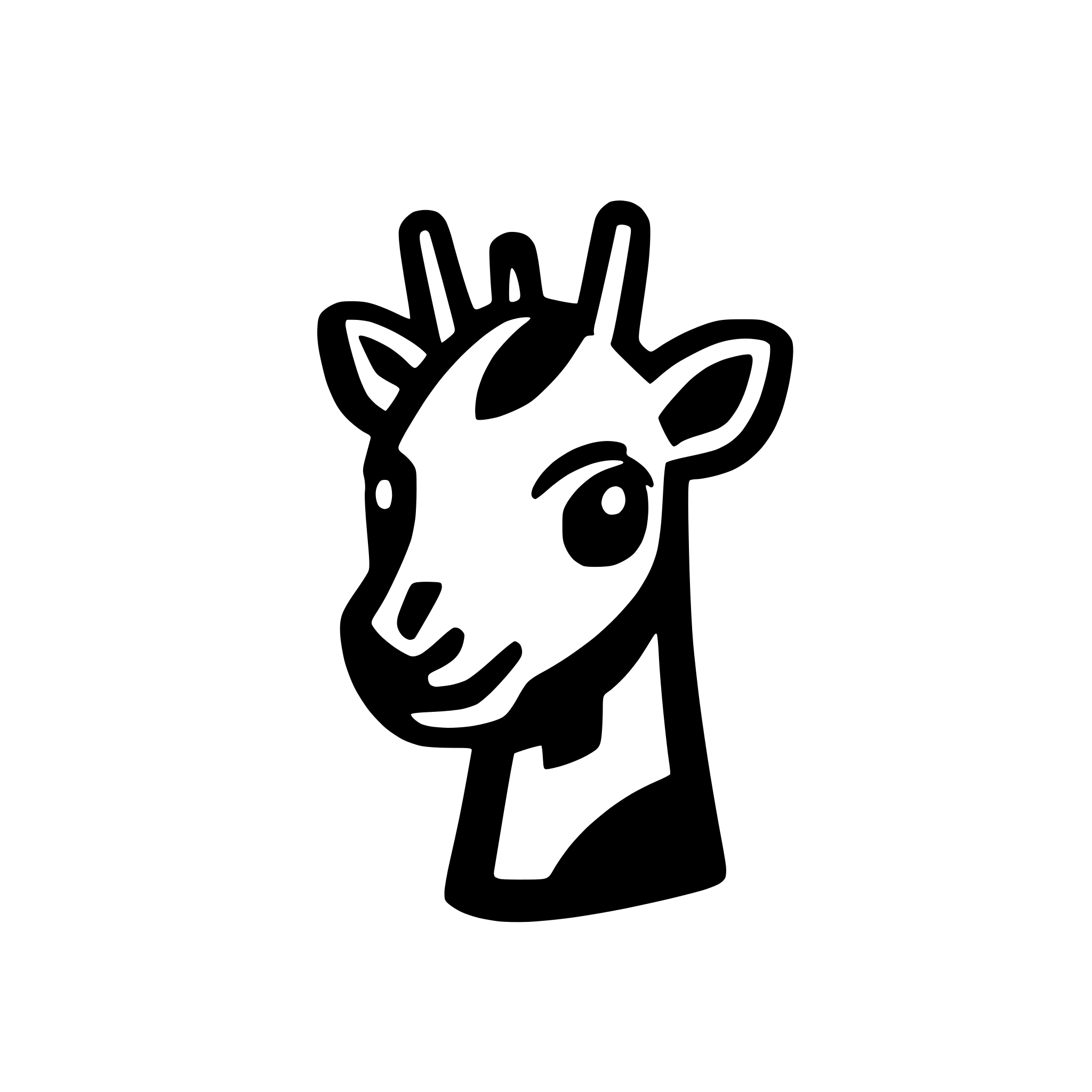 AI-generated SVG of a a girafet, minimal style, icon