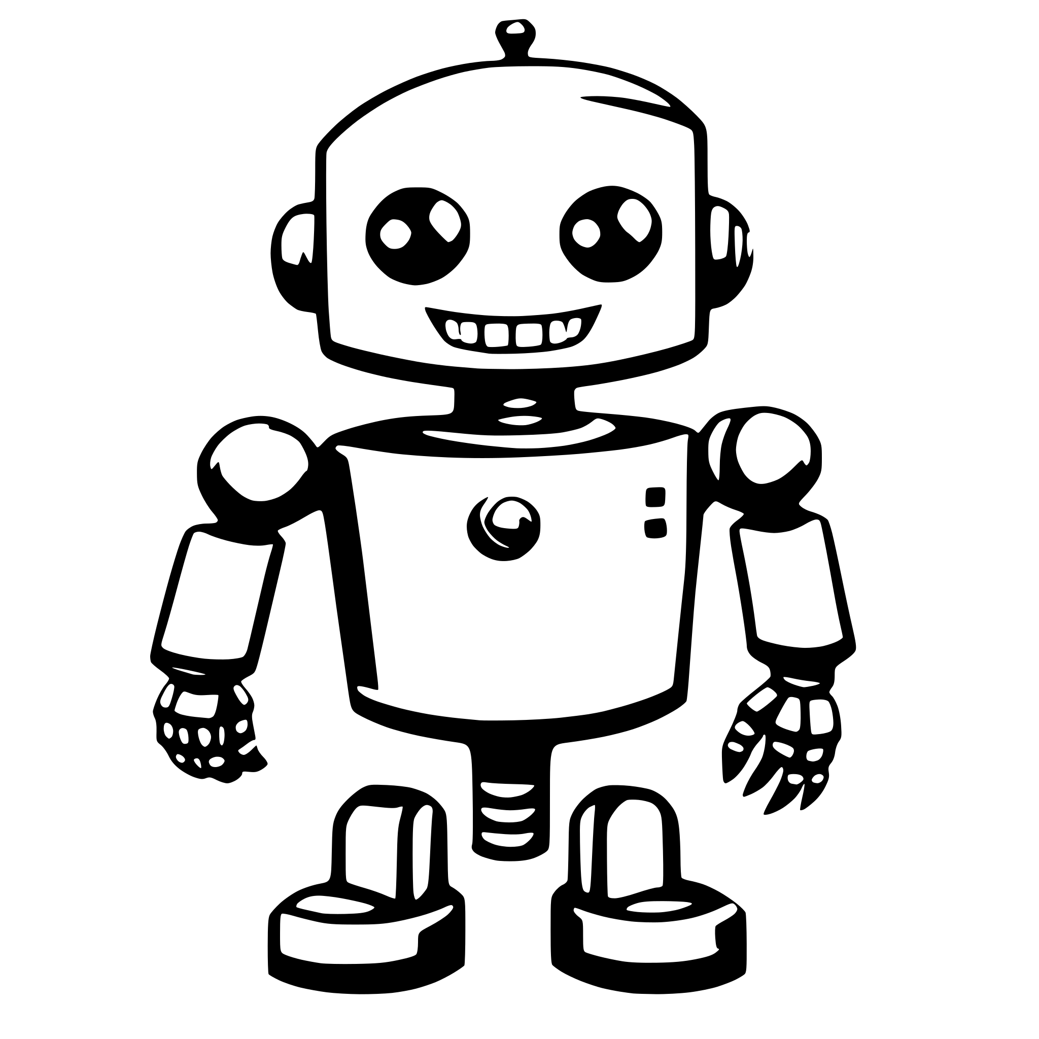 AI-generated SVG of 'happy robot'