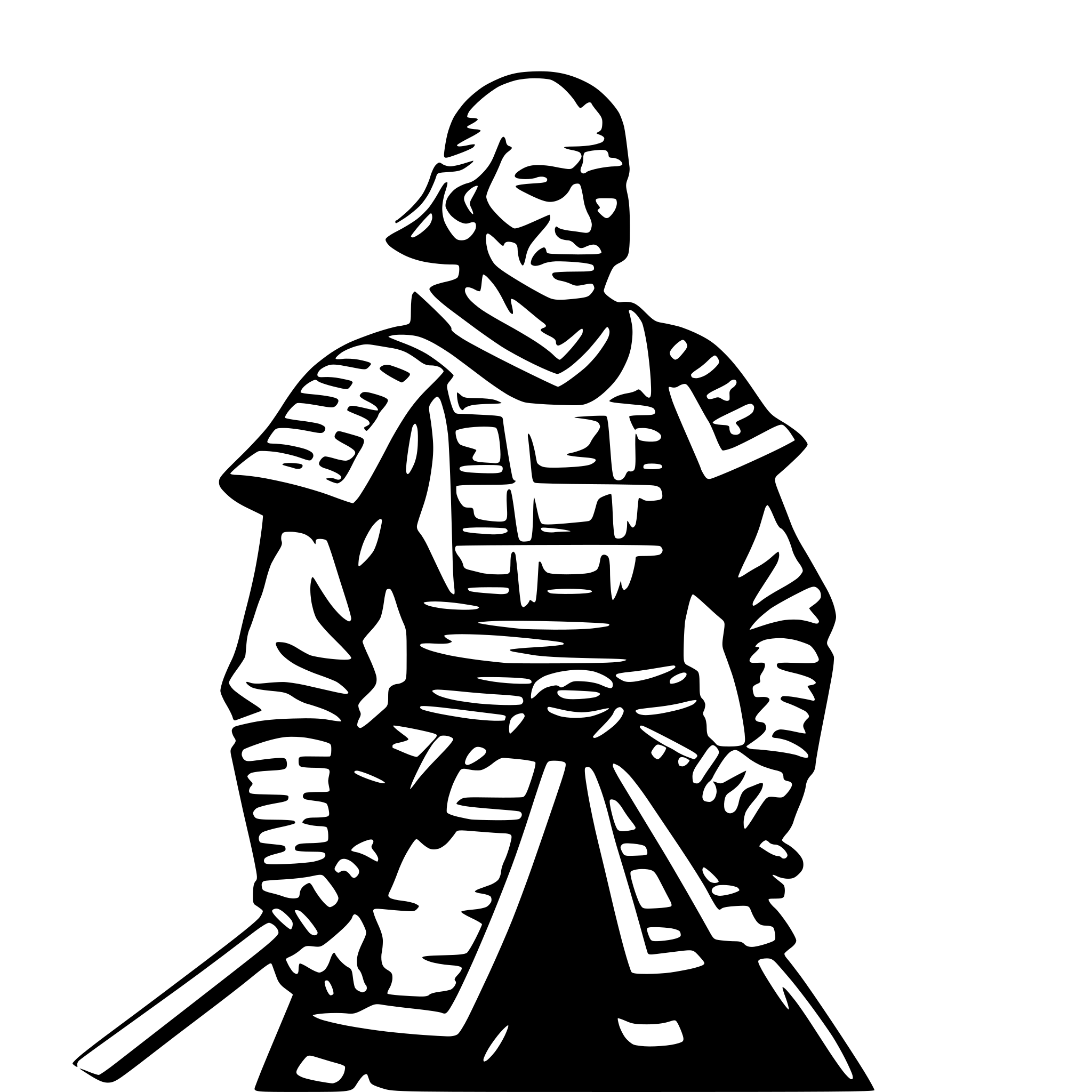 AI-generated SVG of a old samurai