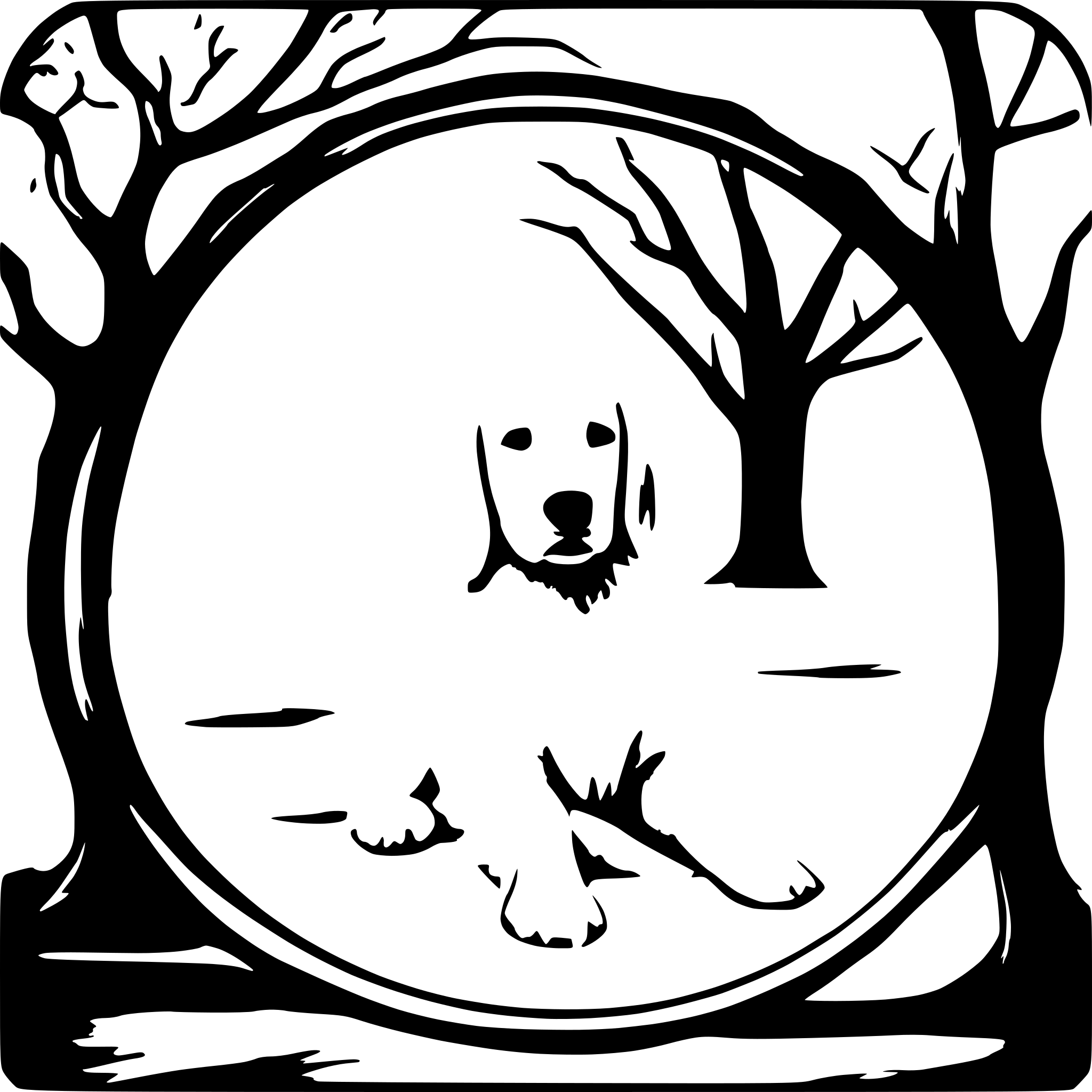 AI-generated SVG of a high resolution photo of a golden retriever puppy underneath a large live oak tree encased in a circle