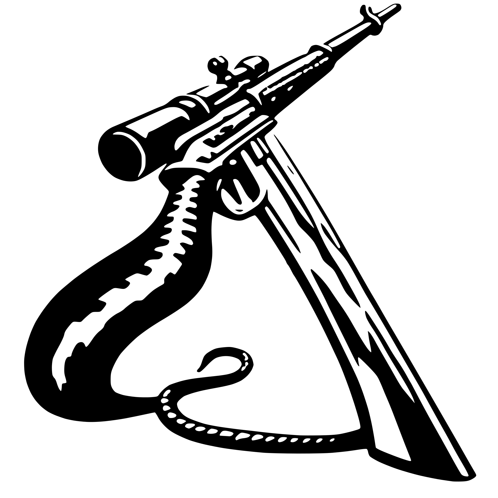 AI-generated SVG of 'snake rifle'
