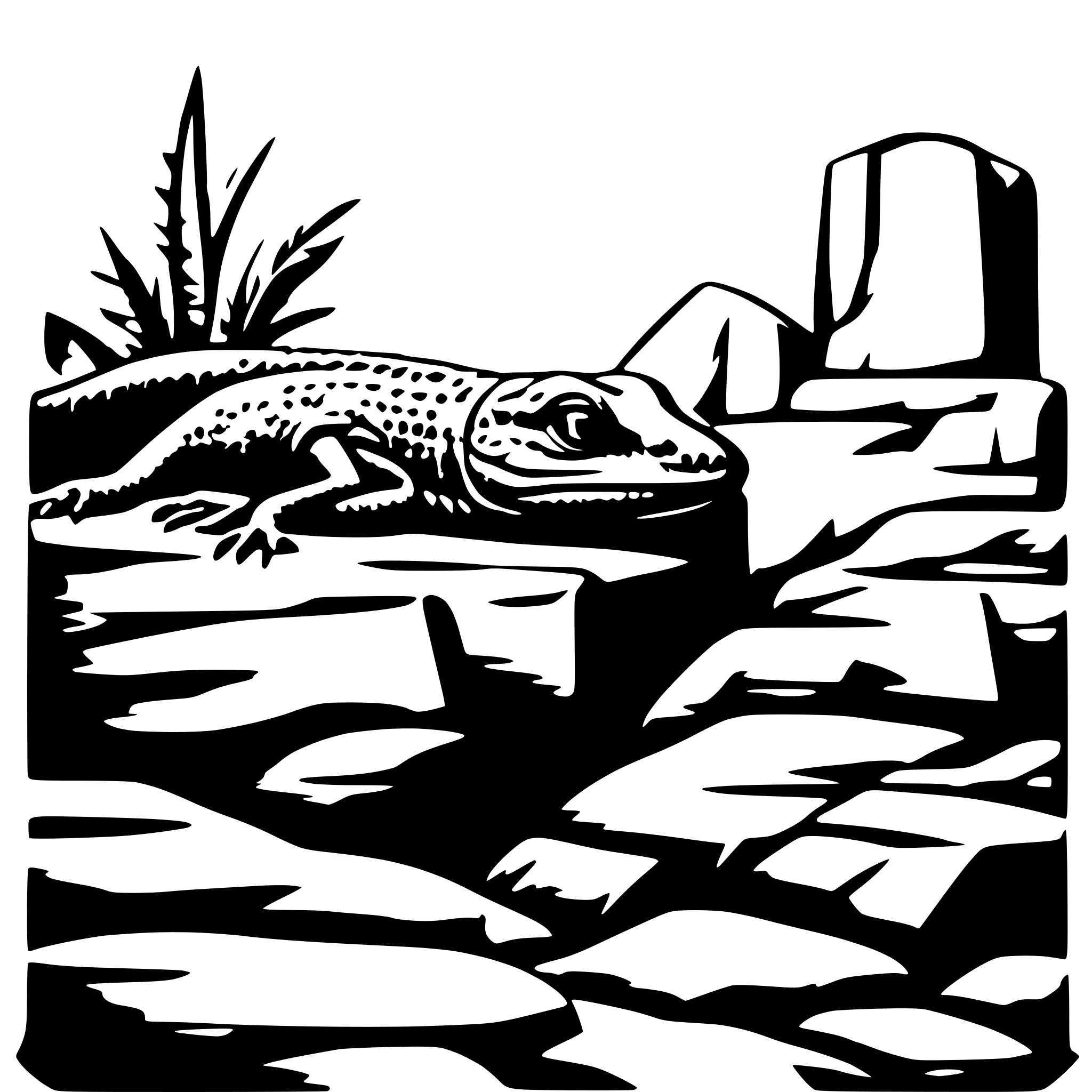 AI-generated SVG of a lizard hide between rocks and shaded area