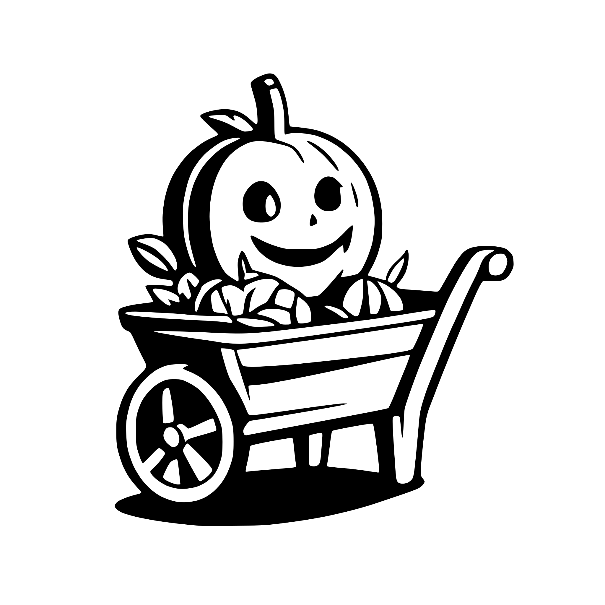 AI-generated SVG of 'pumpkin with wheelbarrow'
