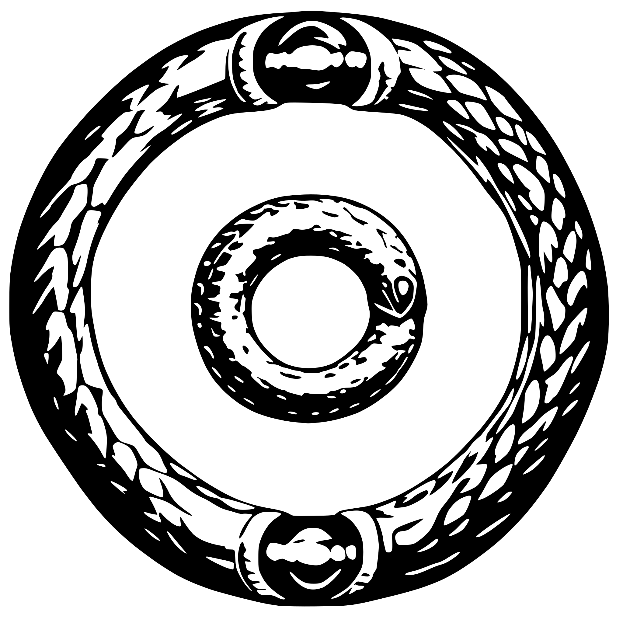 AI-generated SVG of 'Double ouroboros'