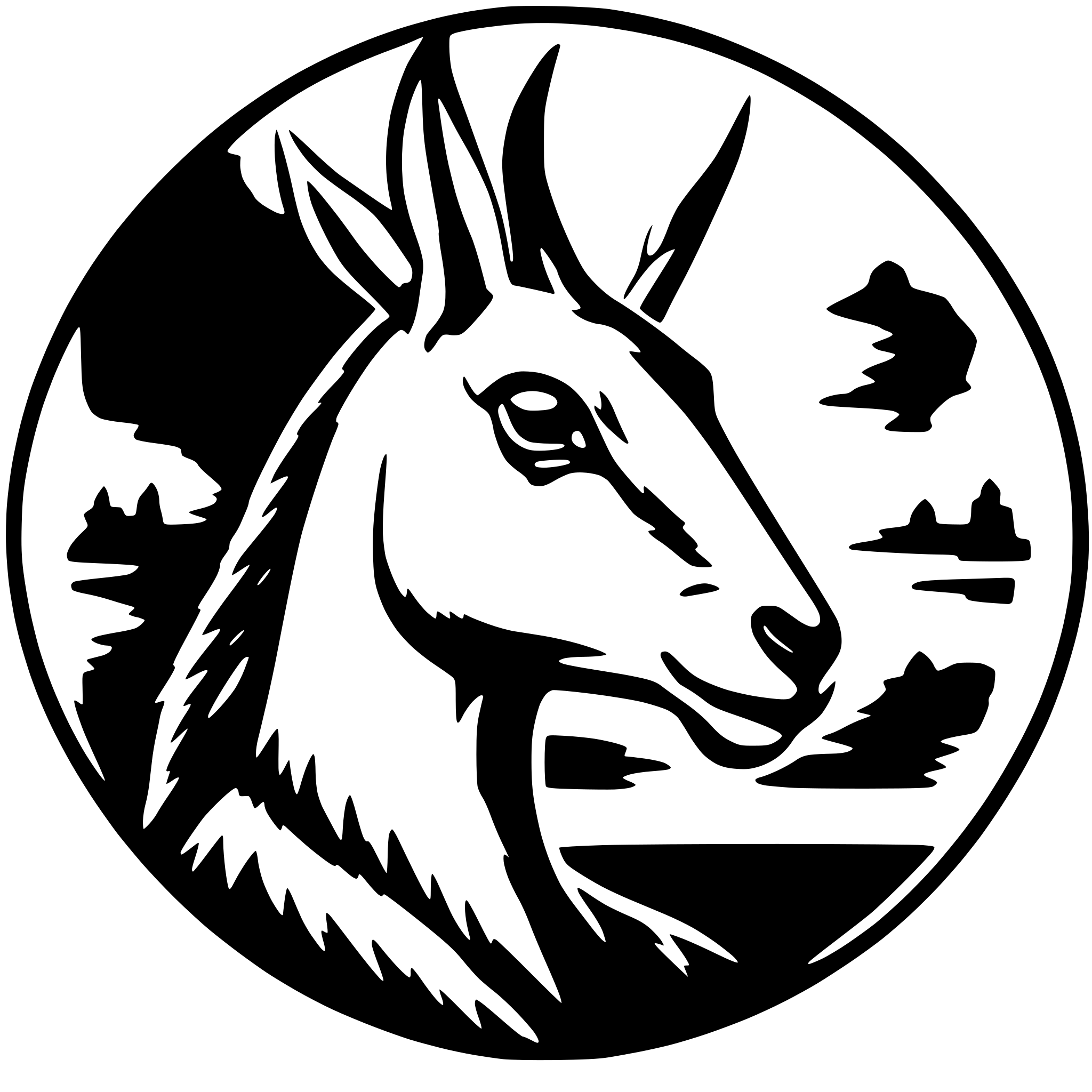 AI-generated SVG of a gazelle head inside a circle