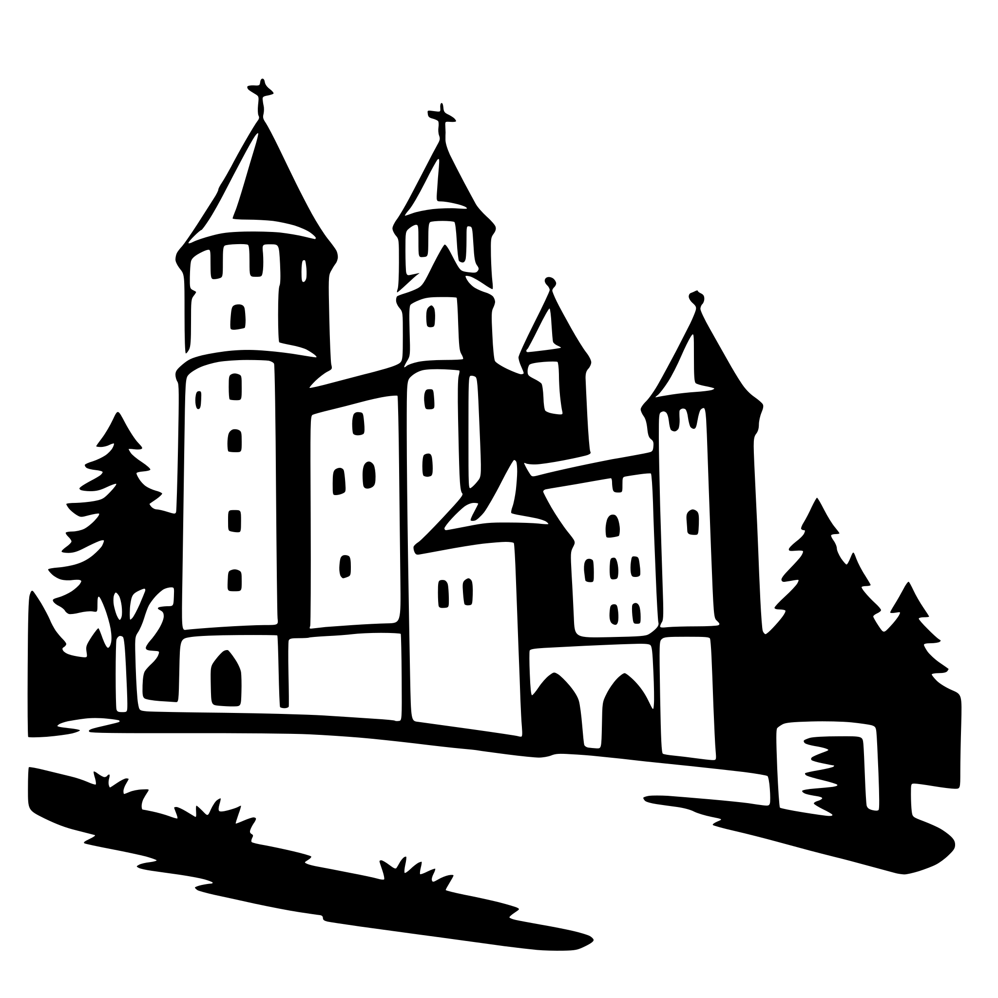 AI-generated SVG of a bran castle