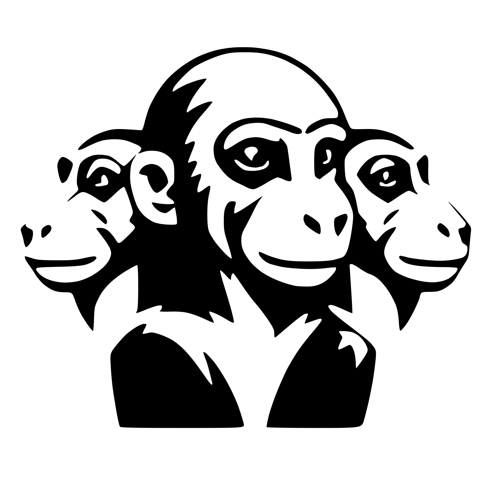 AI-generated SVG of a Three headed monkey