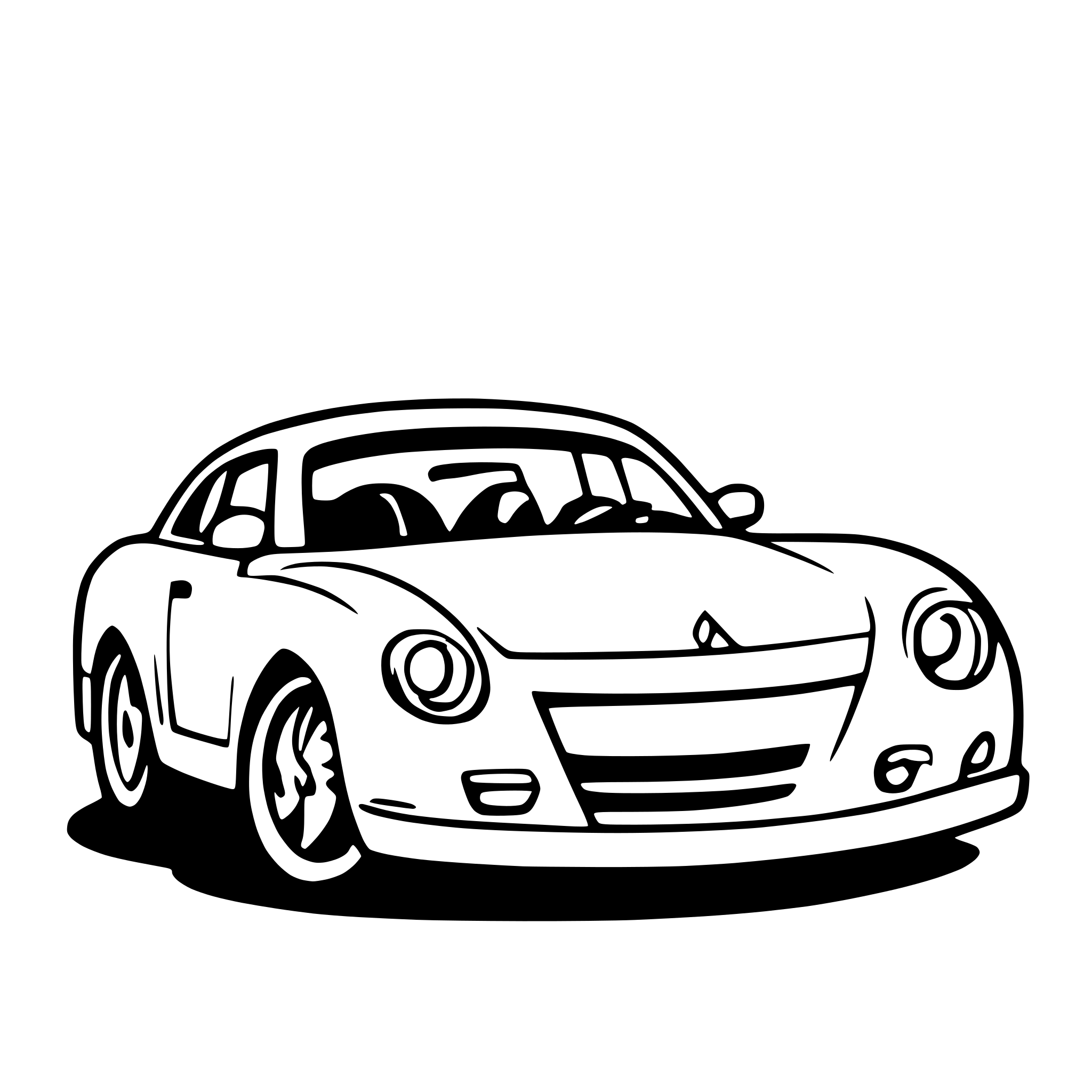 AI-generated SVG of a cartoon 2d luxury car